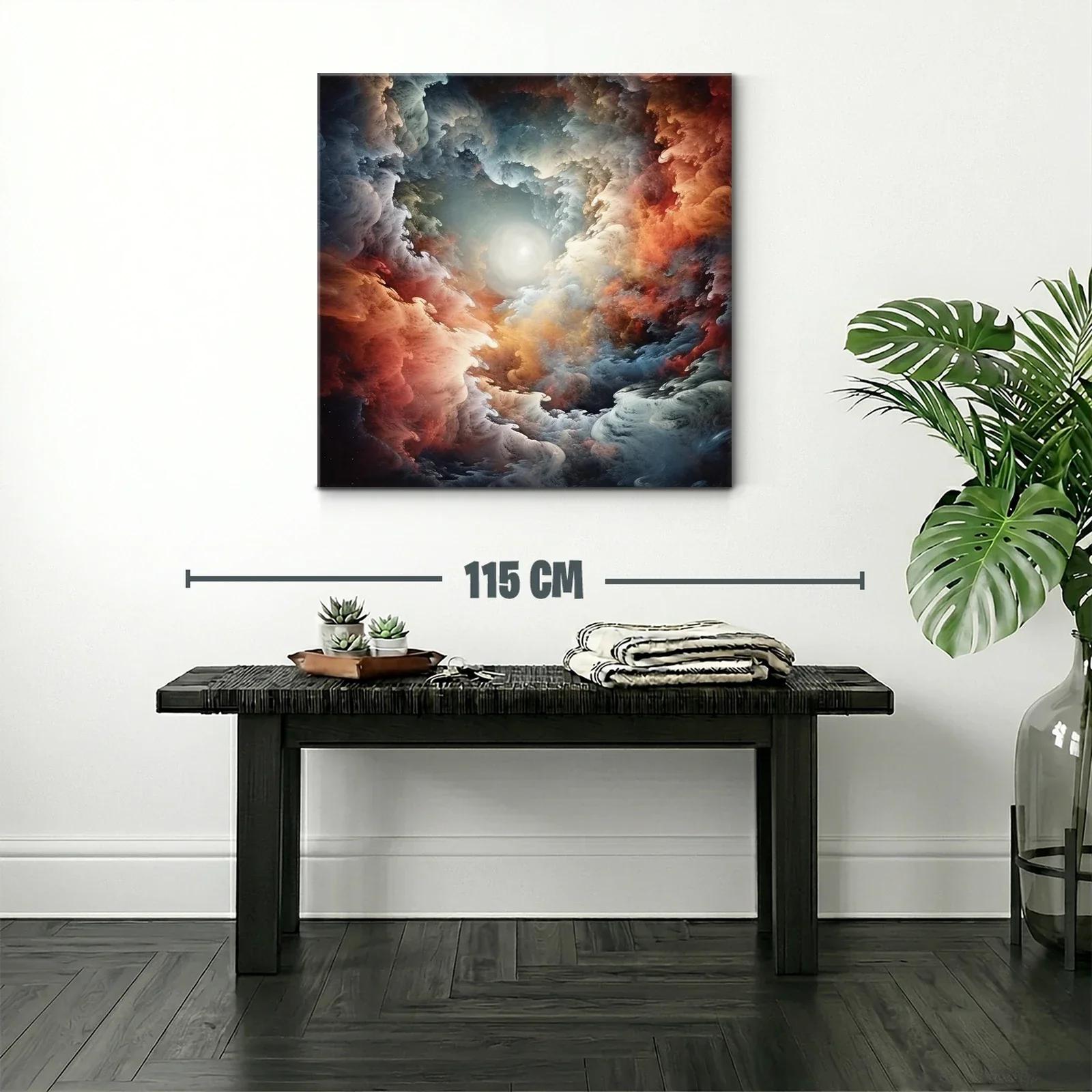 Cuadro abstracto con efecto de nube y luz central — miniatura 2
