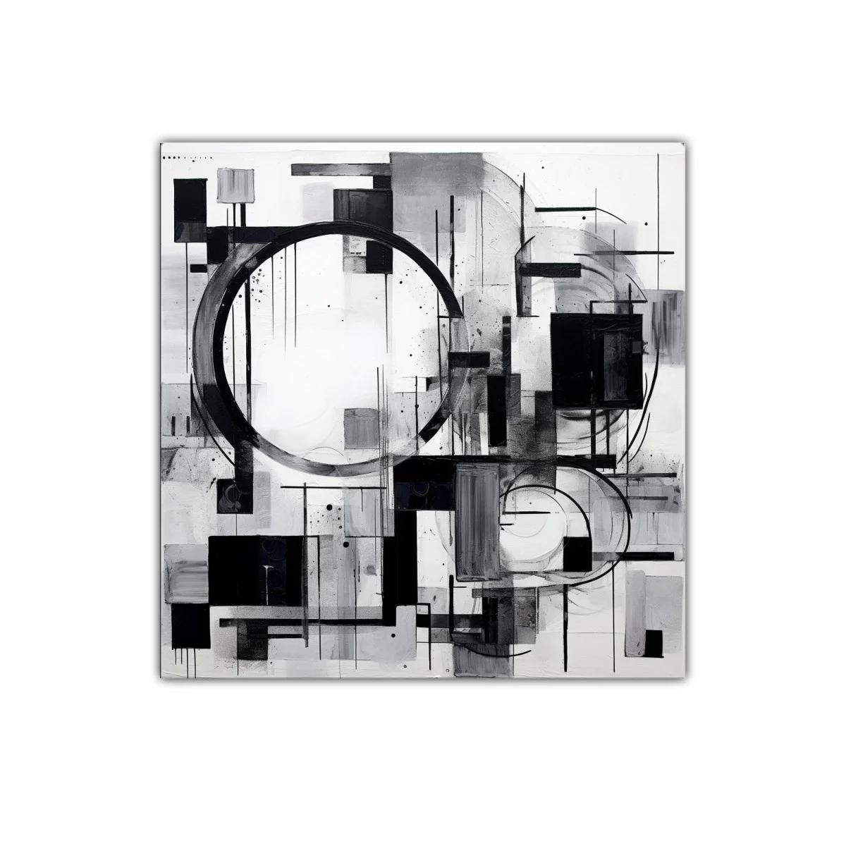 Composición abstracta en blanco y negro con formas geométricas — imagen principal