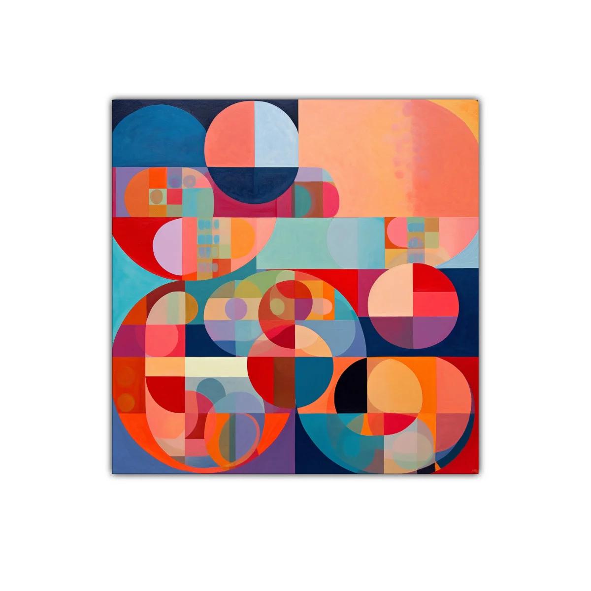 Cuadro abstracto con formas circulares y paleta vibrante — imagen principal
