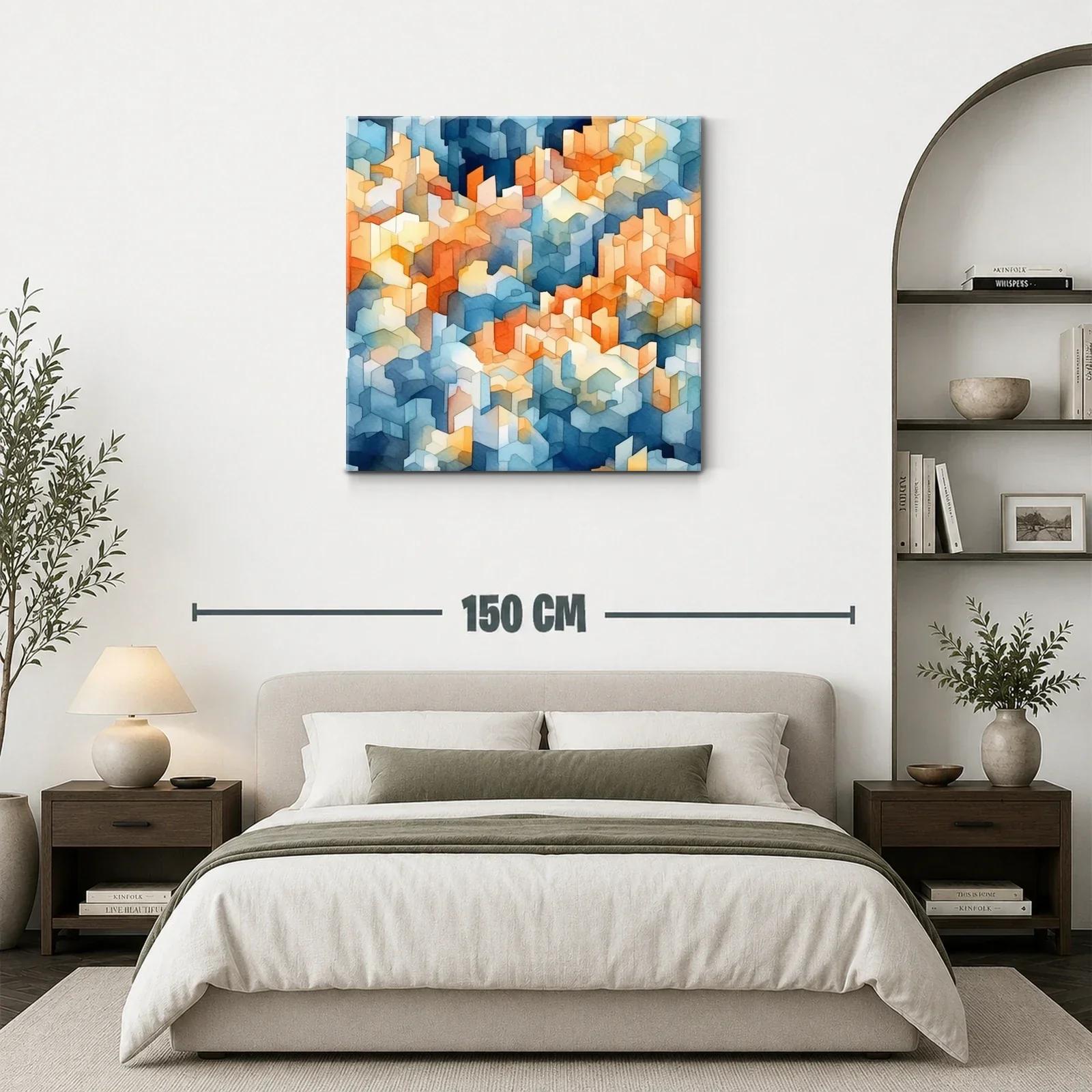 Diseño urbano abstracto en tonos azules y cálidos — miniatura 3
