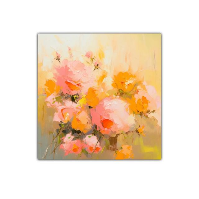 Cuadro decorativo con flores en tonos cálidos y suaves