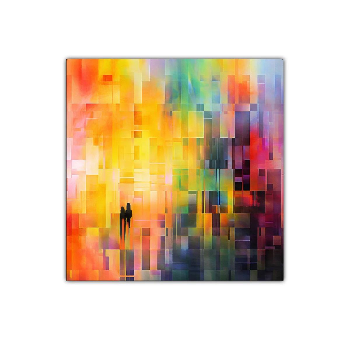 Composición colorida con figuras en sombra para espacios modernos — imagen principal