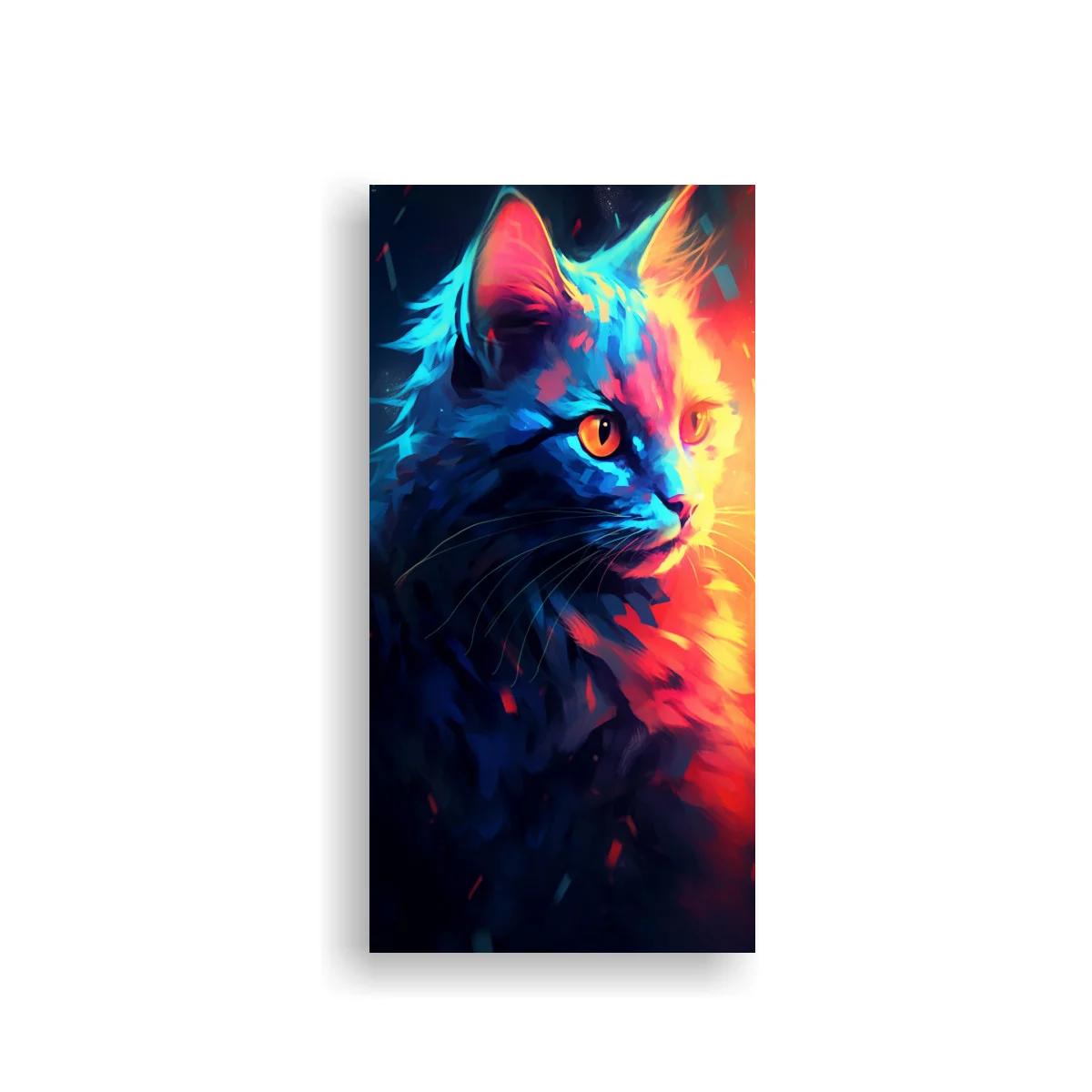 Cuadro gato de perfil con ojo brillante — imagen principal