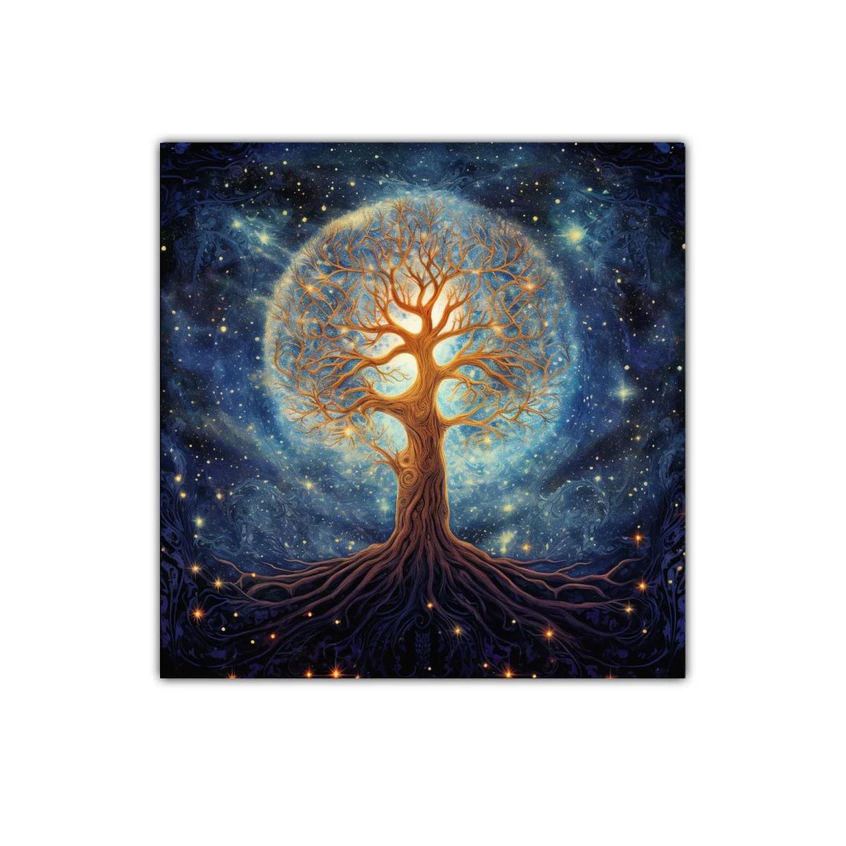 Árbol de la vida iluminado en cosmos estrellado — imagen principal