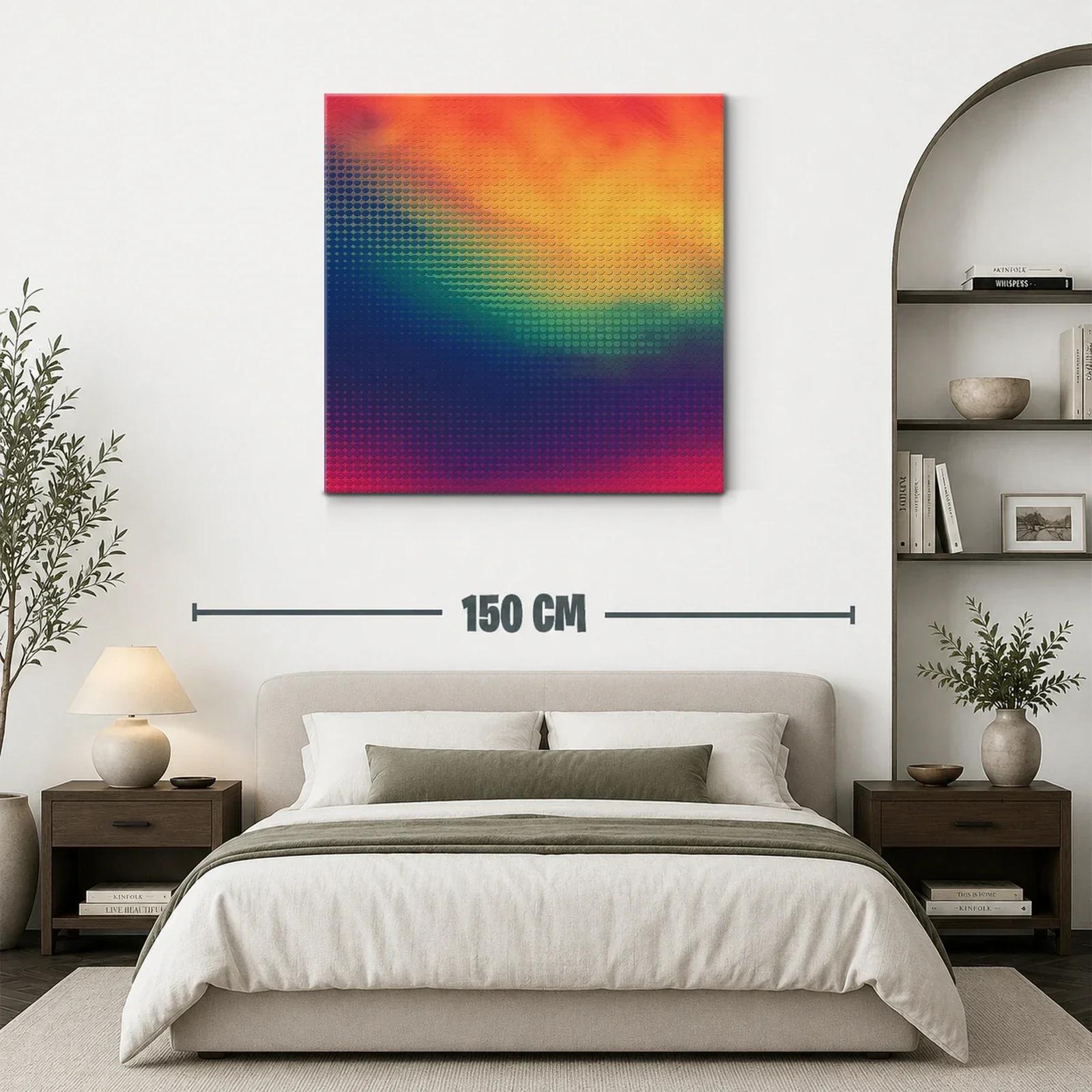 Cuadro abstracto moderno con patrones degradados y vibrantes — miniatura 3