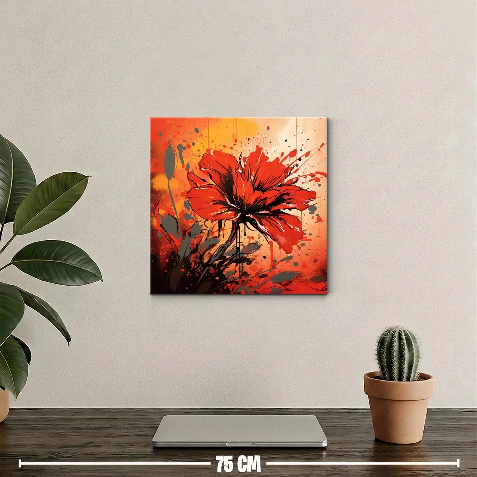 Flor roja vibrante sobre fondo cálido y dinámico — miniatura 2