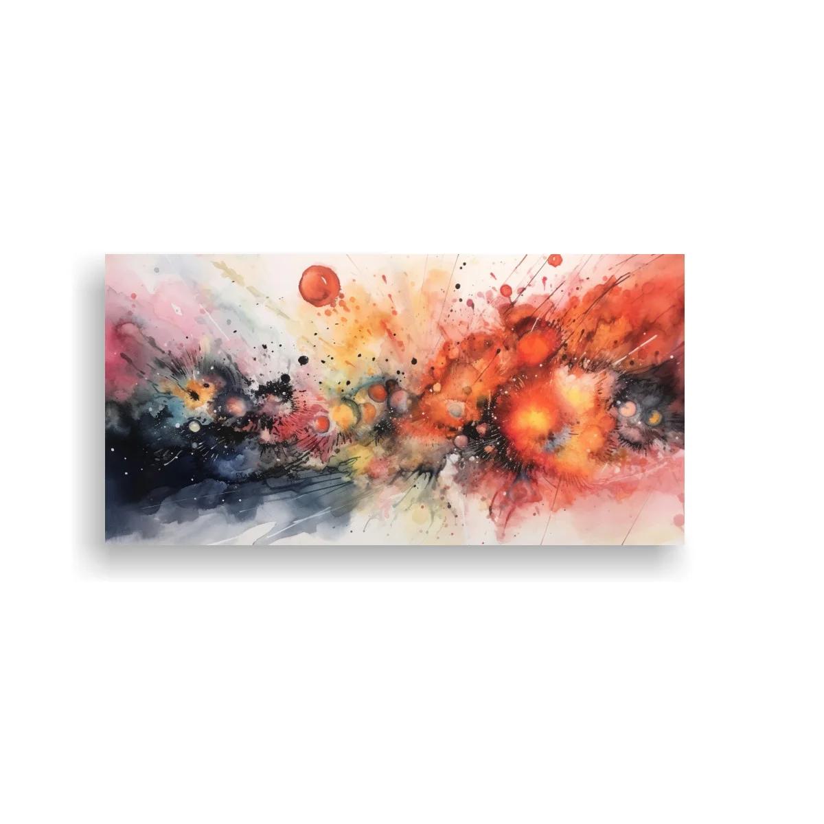 Cuadro explosión abstracta en tonos rojos y naranjas