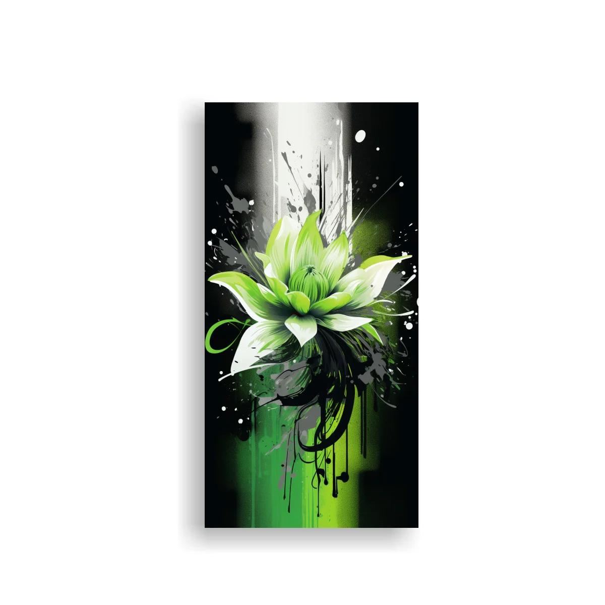 Cuadro lirio blanco y verde con trazos negros — imagen principal