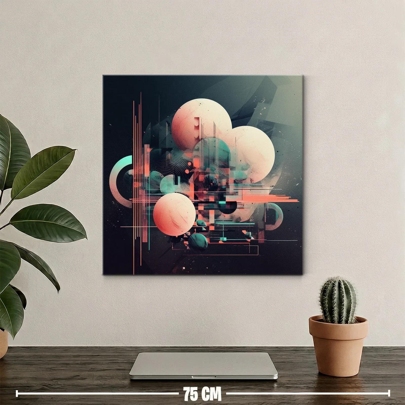Composición abstracta con formas geométricas y esferas — miniatura 2
