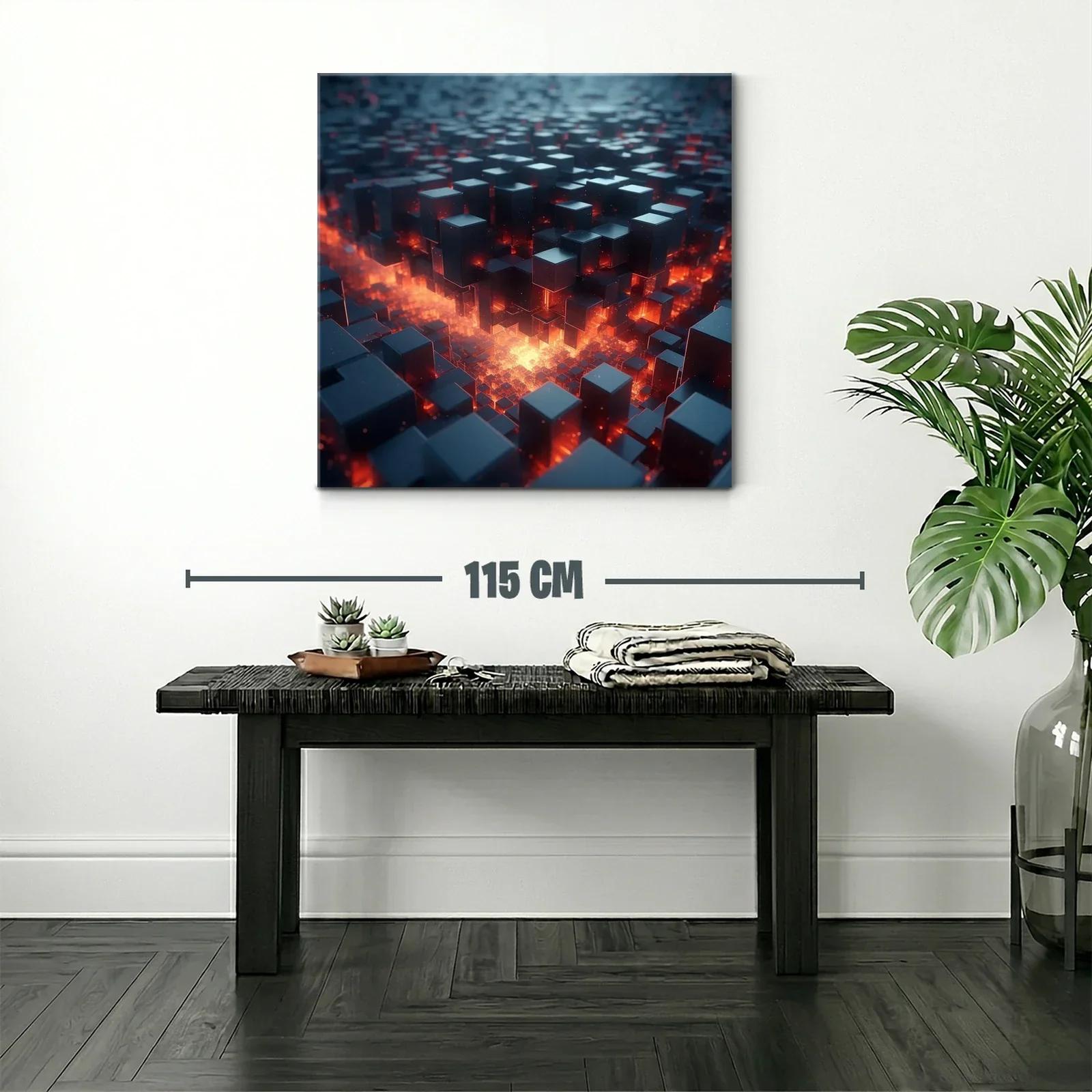 Cuadro urbano futurista con luces de lava incandescentes — miniatura 2