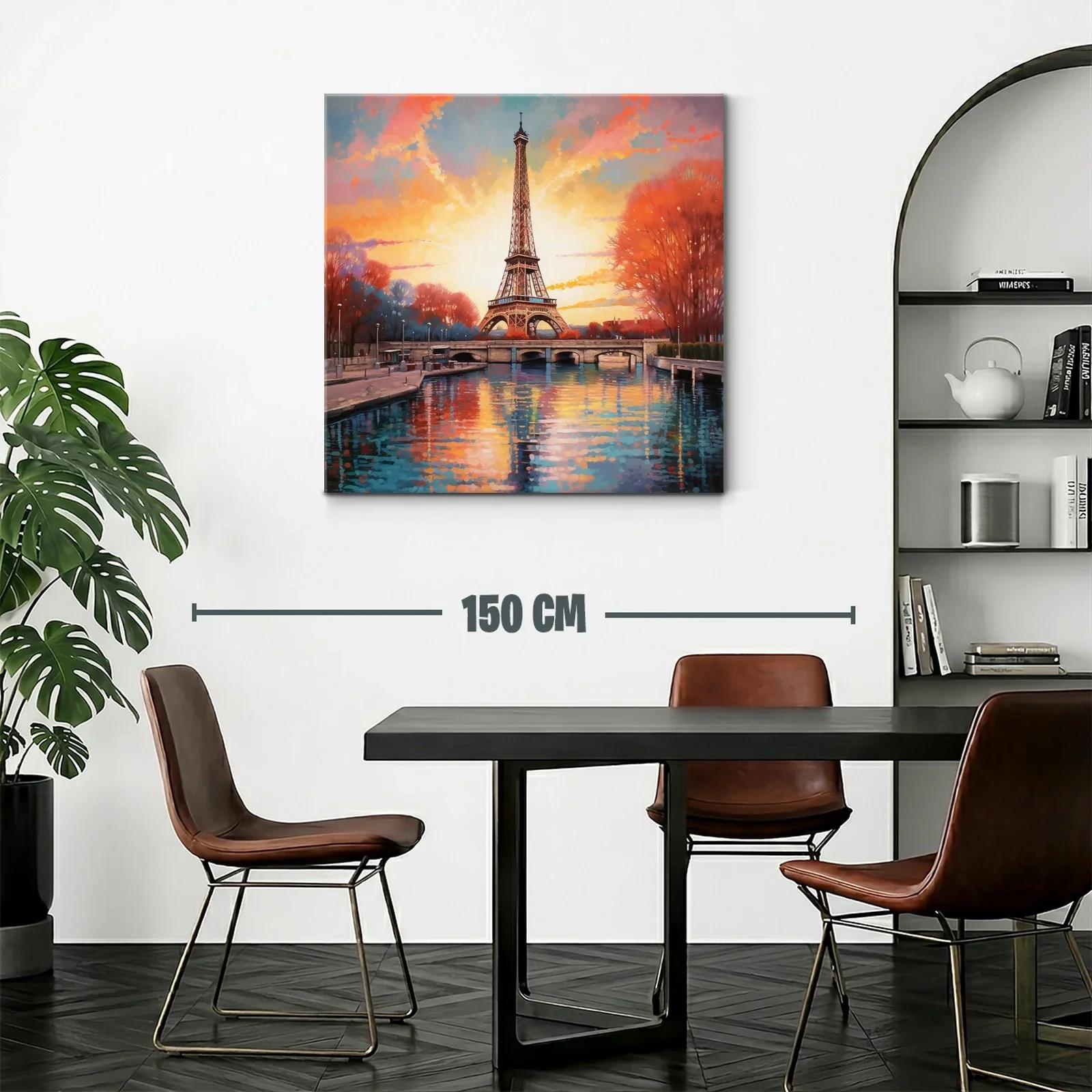 Atardecer mágico con torre emblemática y reflejos en agua — miniatura 2