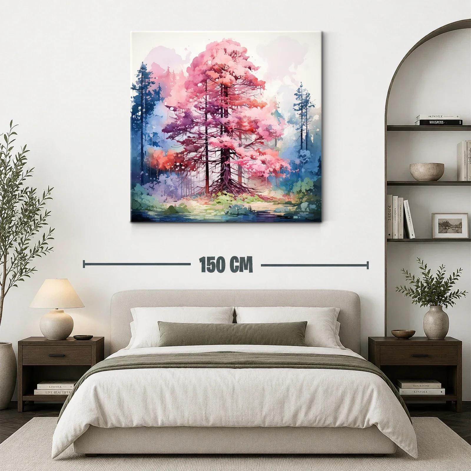 Árbol en tonos rosas y azules con atmósfera onírica — miniatura 3