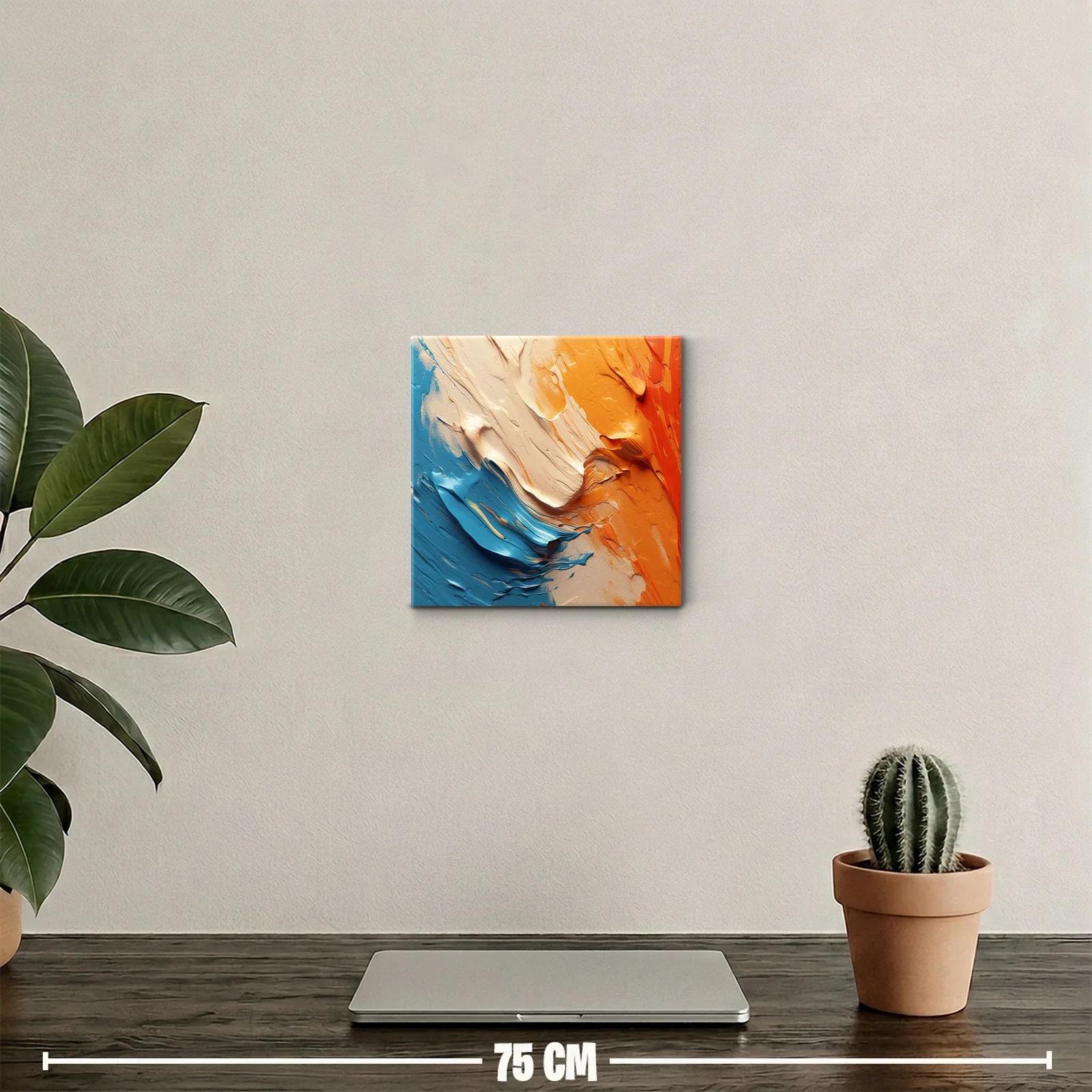 Composición vibrante en tonos azul y naranja fluido — miniatura 2