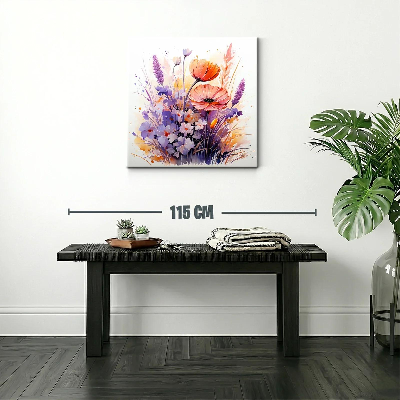 Cuadro floral moderno con tonos suaves y vibrantes — miniatura 2