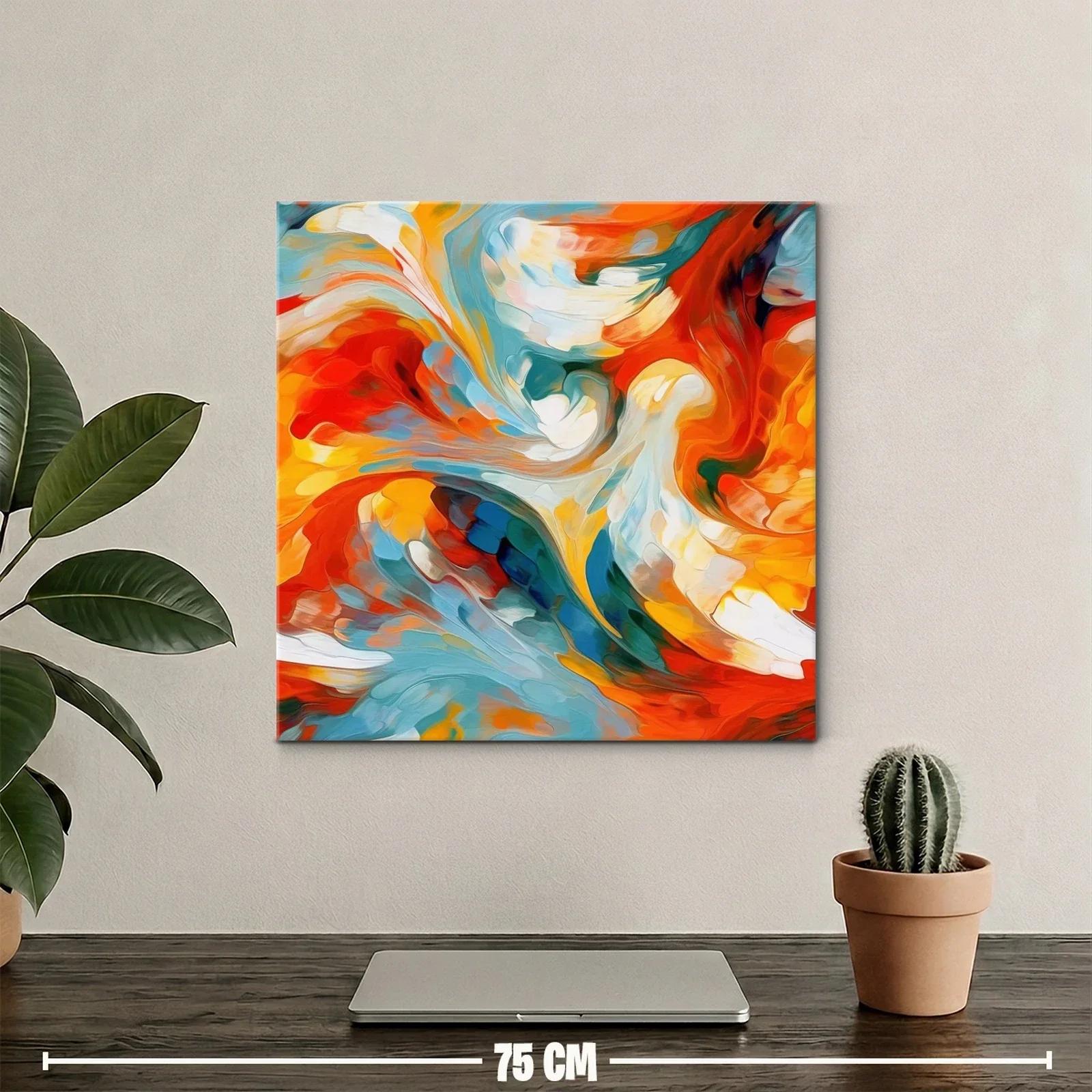 Cuadro abstracto con remolinos vivos y energía vibrante — miniatura 2