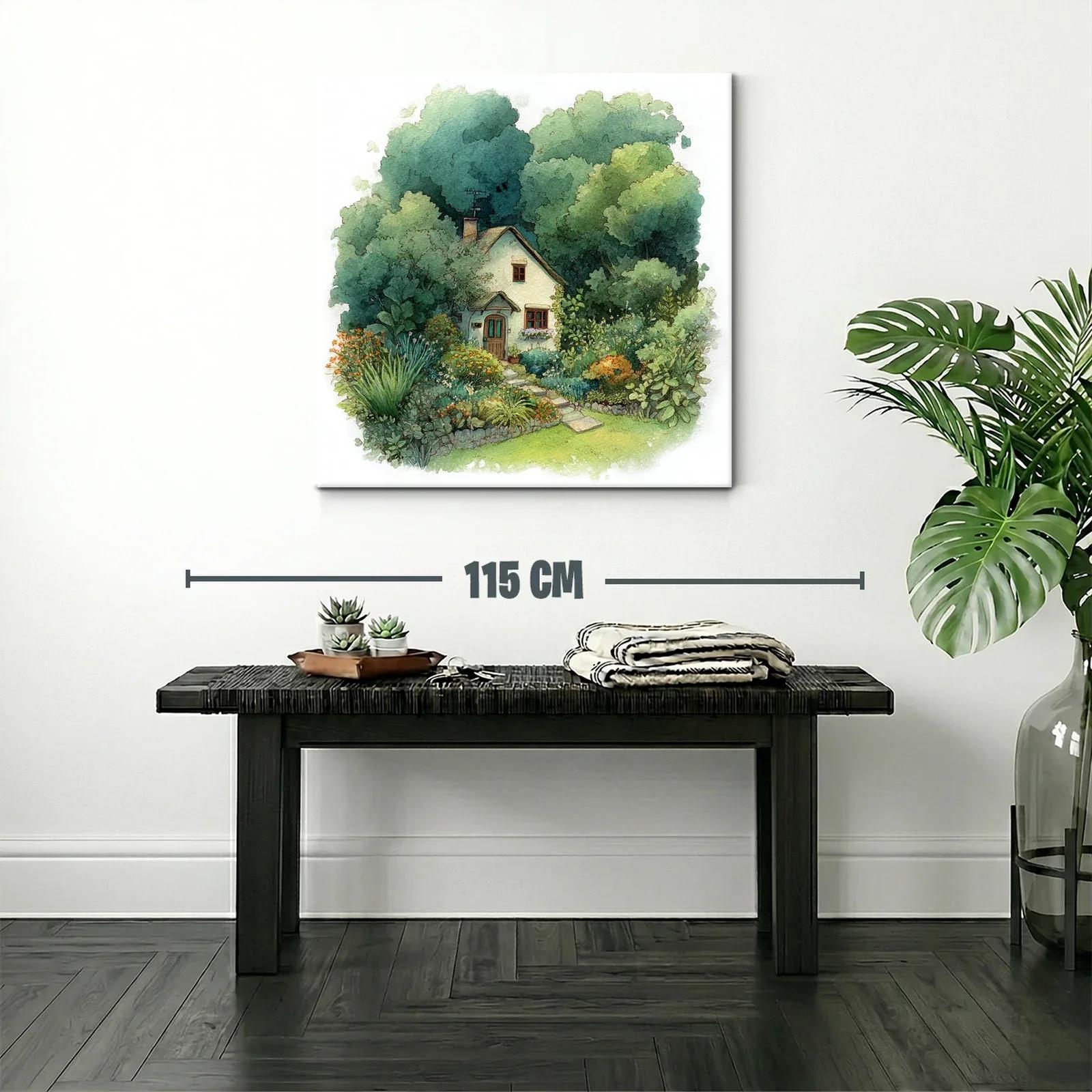 Paisaje de casa rural rodeada de jardín exuberante — miniatura 2