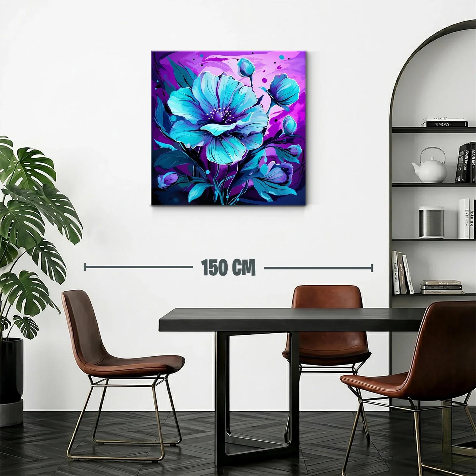 Flor azul vibrante con fondo púrpura intenso — miniatura 2