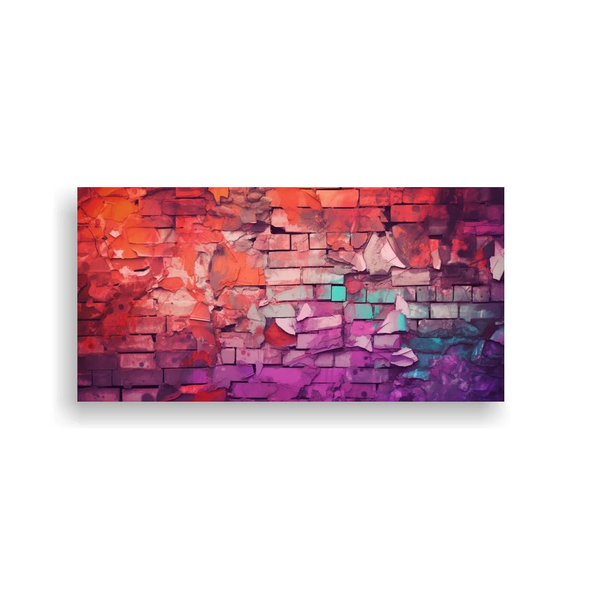 Cuadro pared de ladrillo abstracta con pintura descascarada