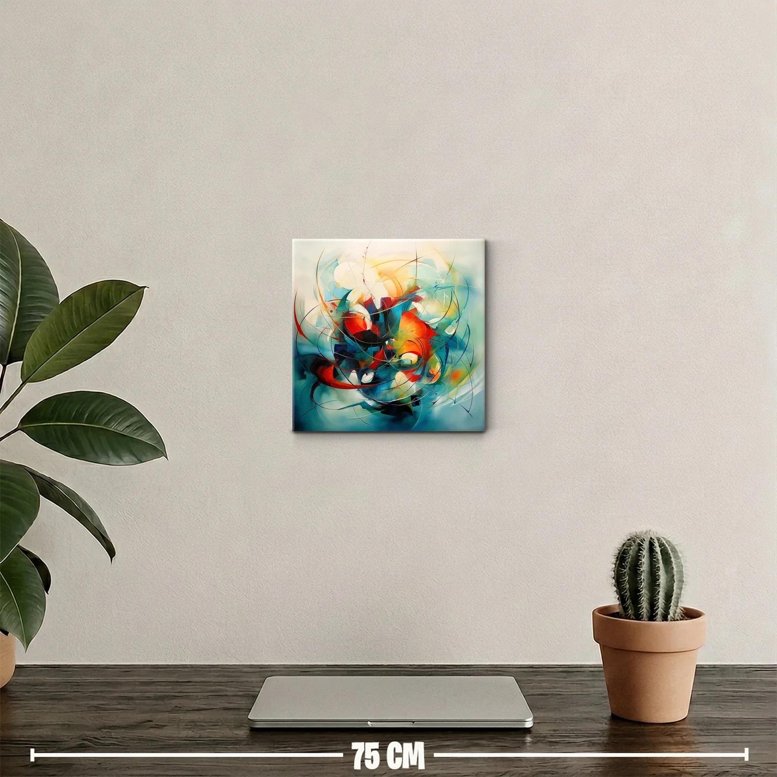 Composición dinámica con vibrantes tonos azul y rojo — miniatura 2