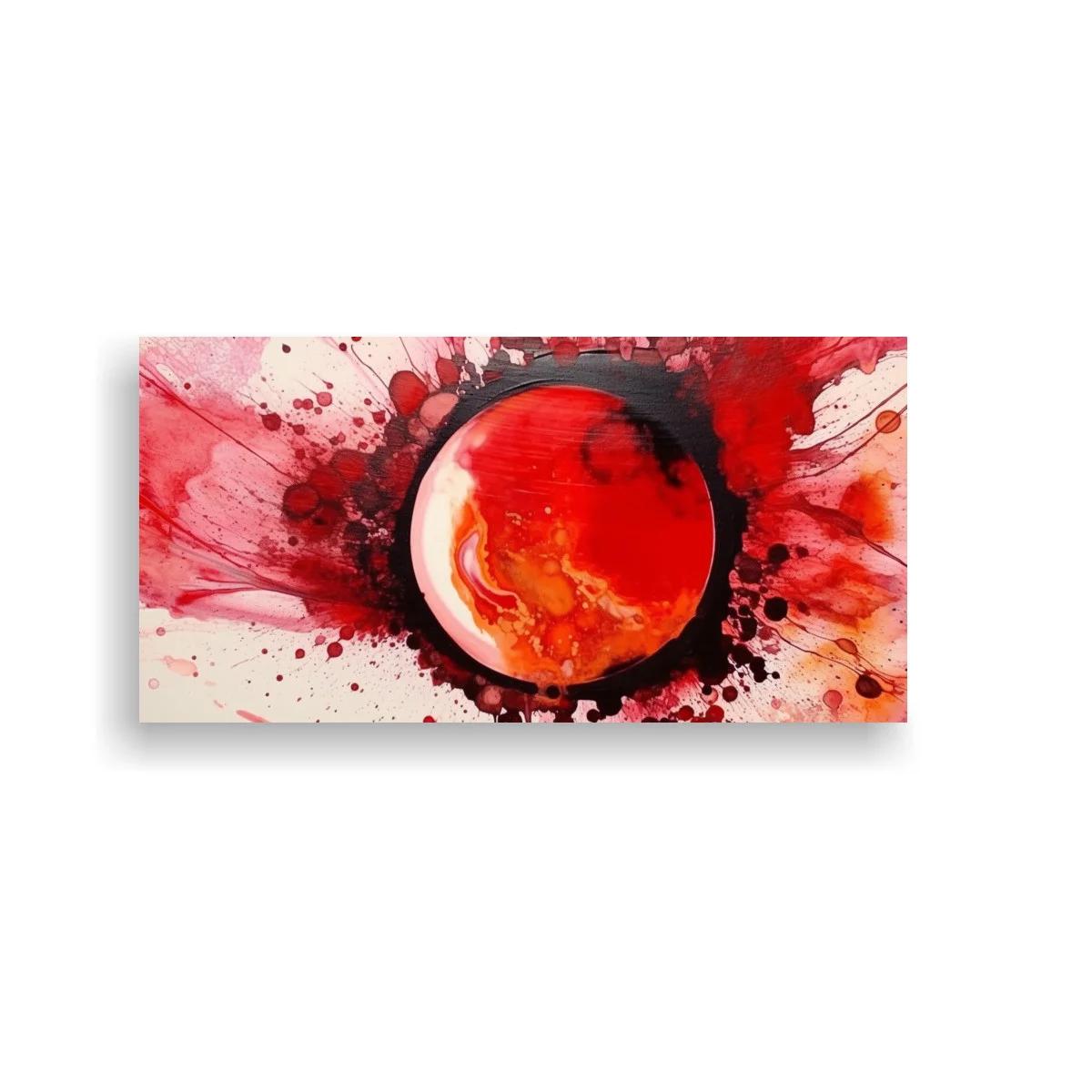 Cuadro planeta rojo con salpicaduras expansivas