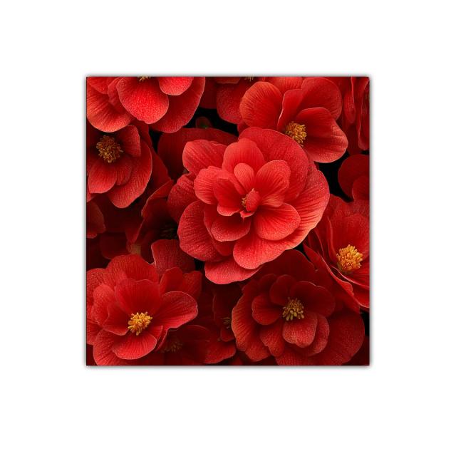 Cuadro Floral con Flores Rojas Vibrantes y Detalladas