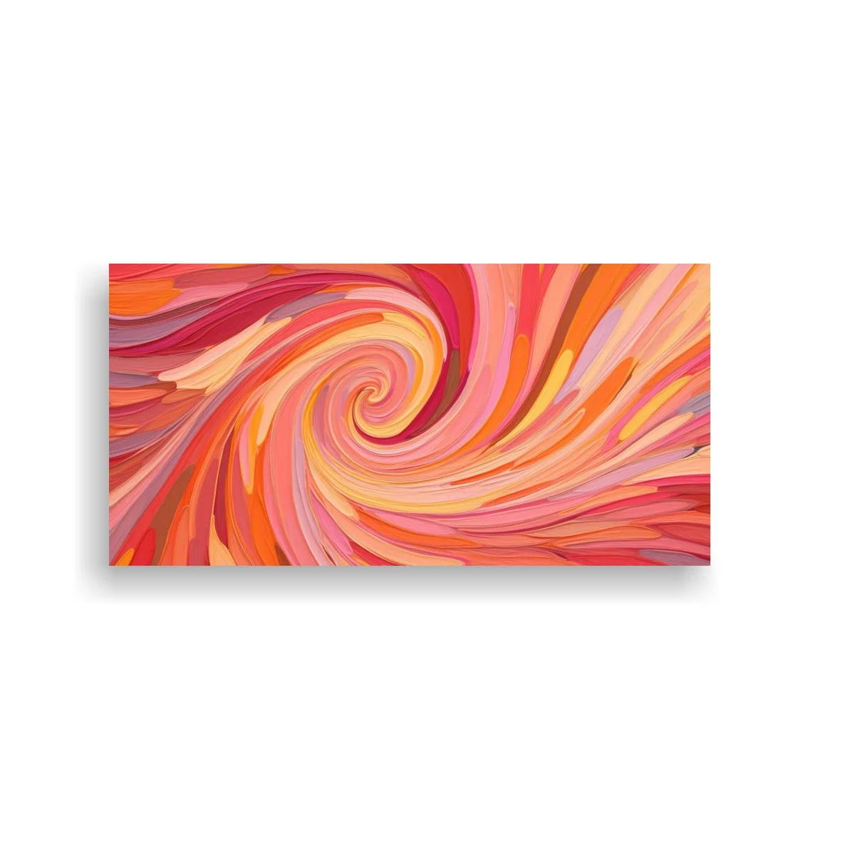 Cuadro remolino abstracto de bandas cálidas en espiral