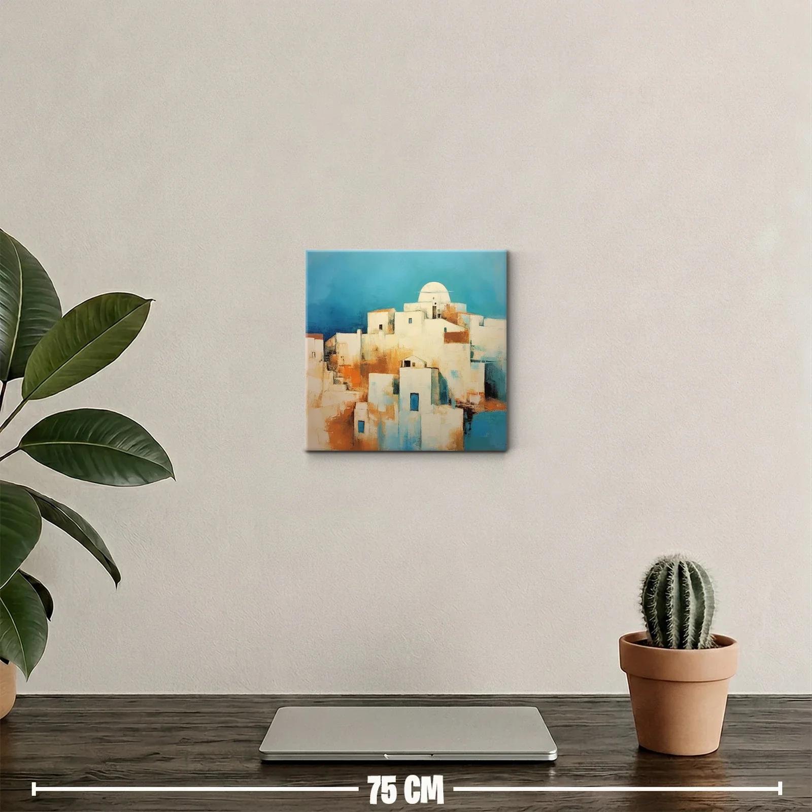 Pueblo Mediterráneo con Dominio del Azul y Tonos Cálidos — miniatura 2
