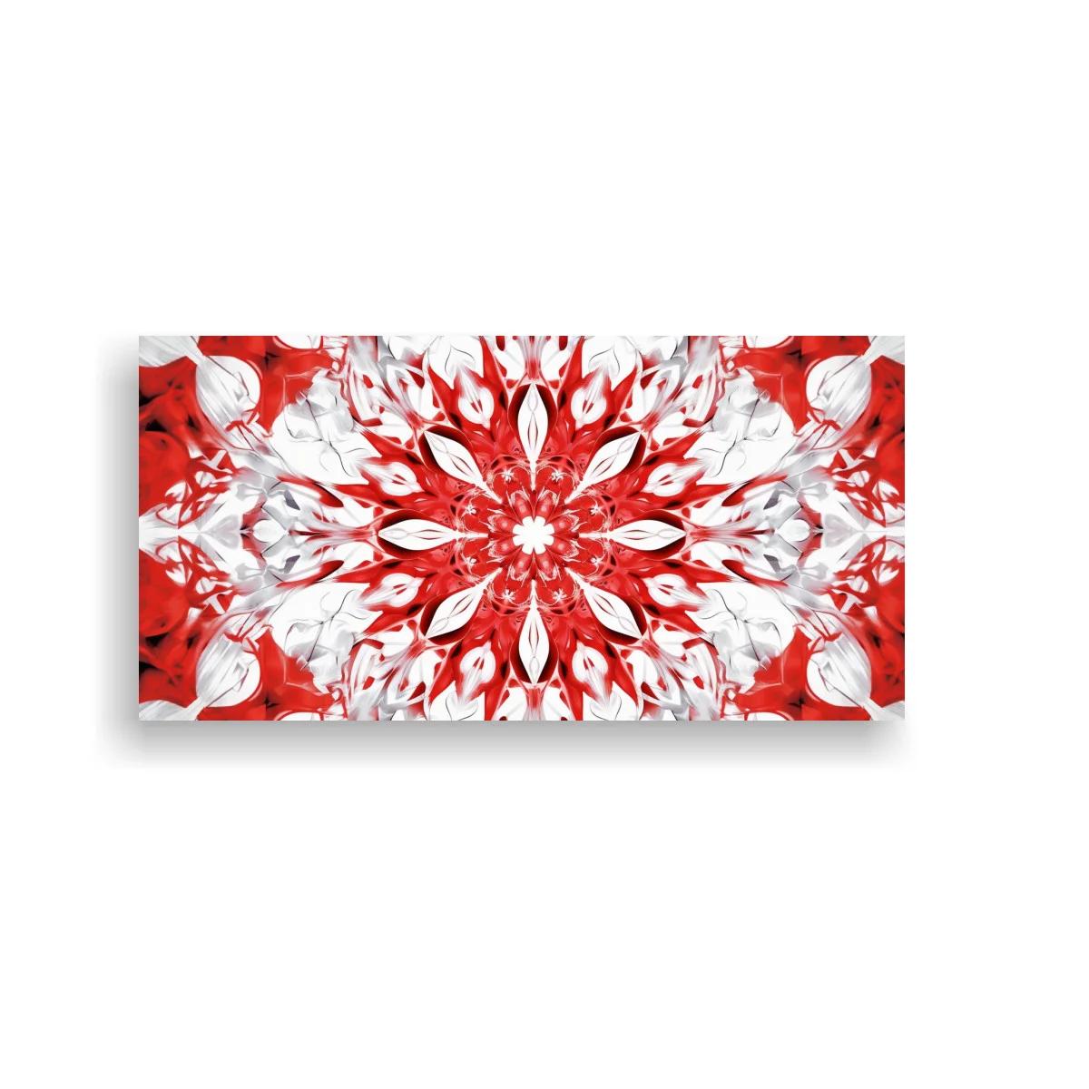 Cuadro mandala floral roja con patrón circular central — imagen principal