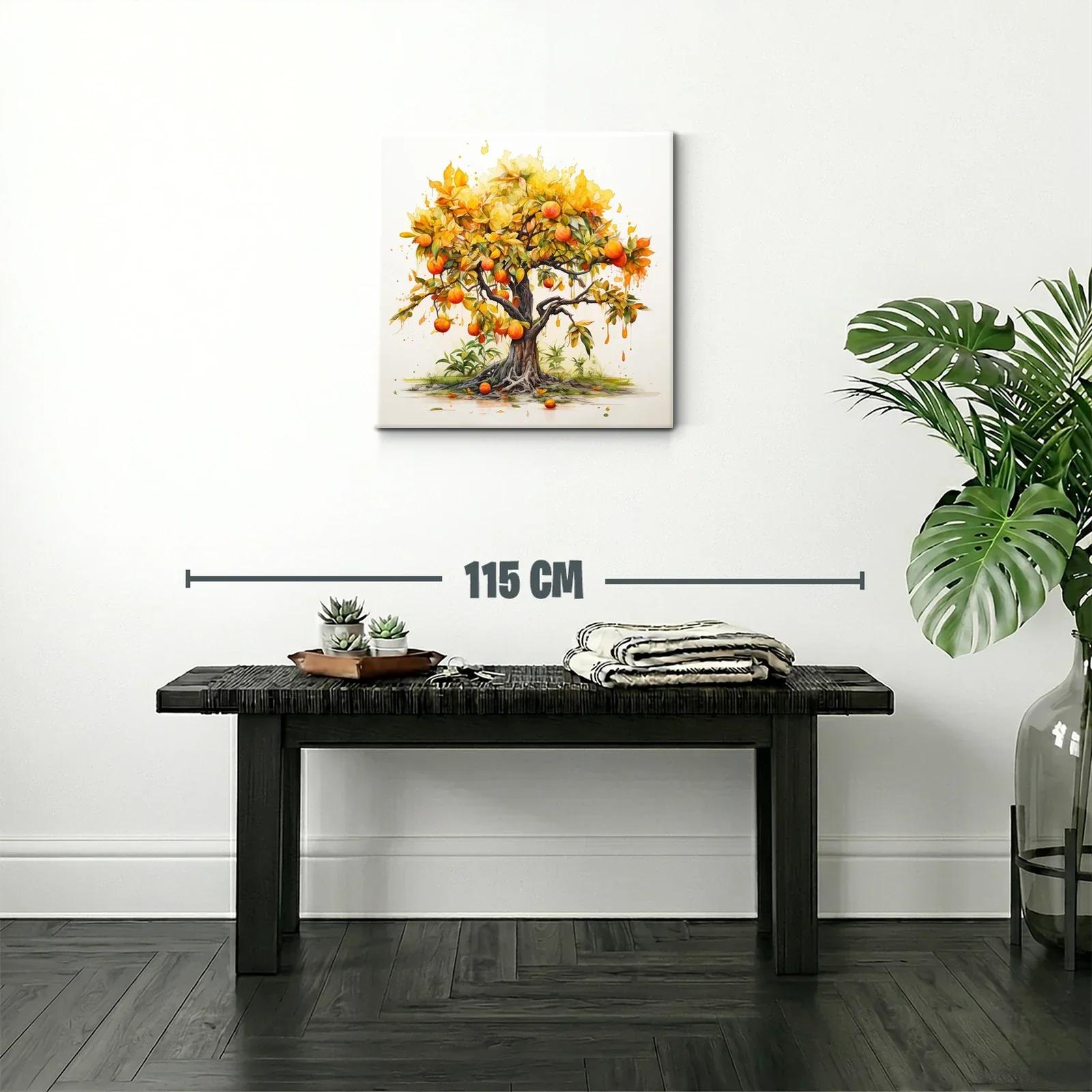 Árbol frutal vibrante con tonos cálidos y detalle artístico — miniatura 2