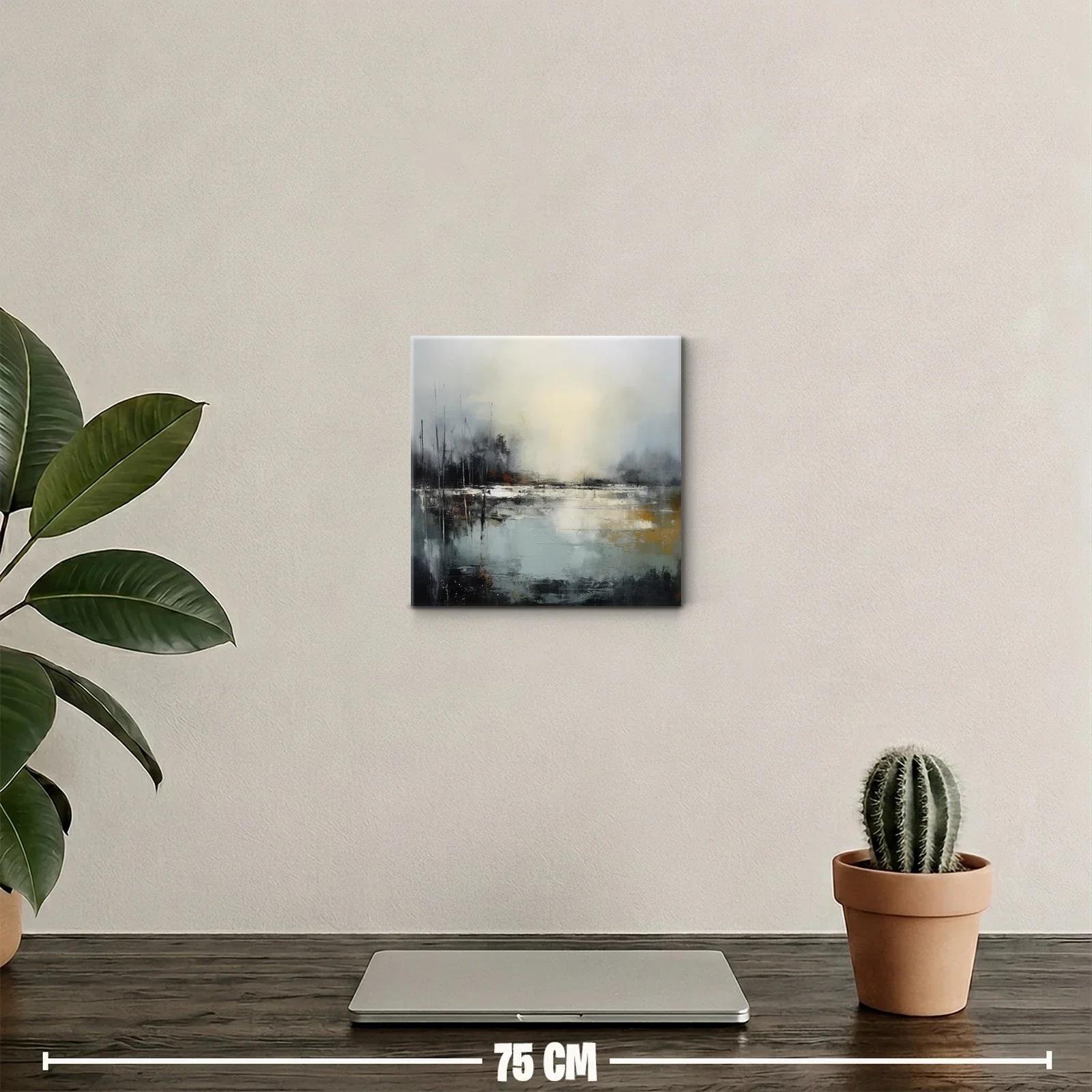 Paisaje abstracto con tonalidades grises y ocres — miniatura 2