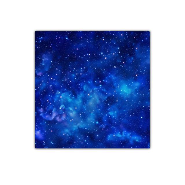 Cuadro cosmos estrellado con vibrantes tonos azules