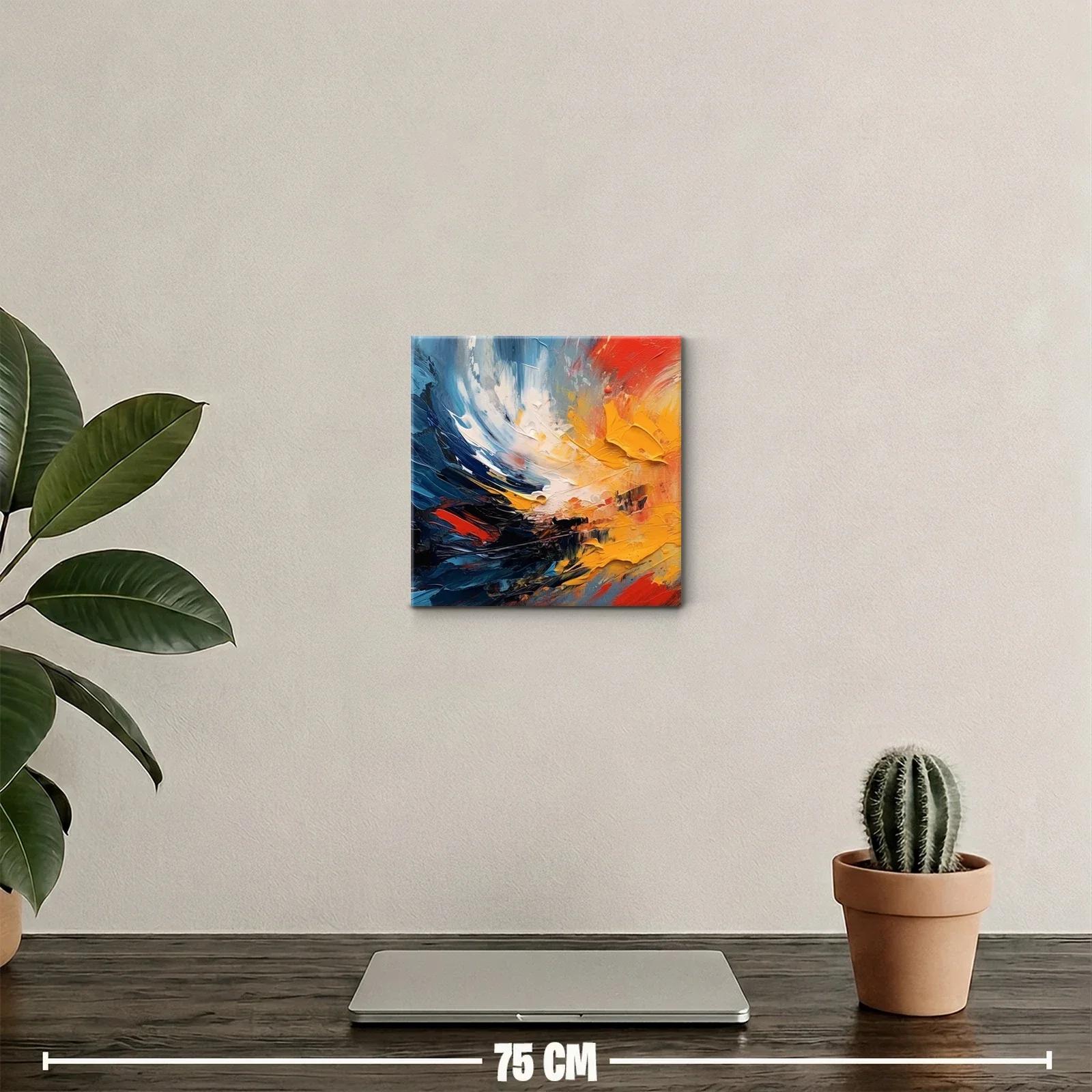 Cuadro abstracto con explosión dinámica de colores vivos — miniatura 2