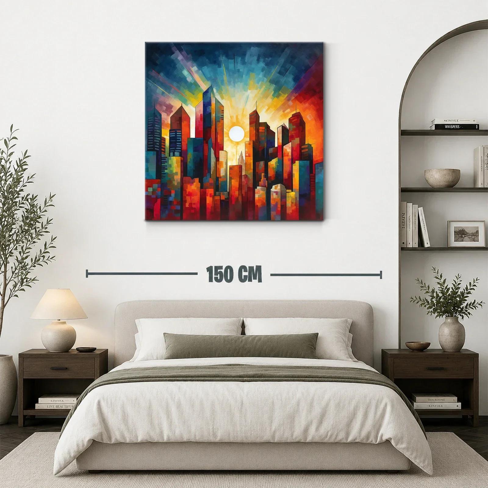 Atardecer vibrante sobre la ciudad iluminada — miniatura 3