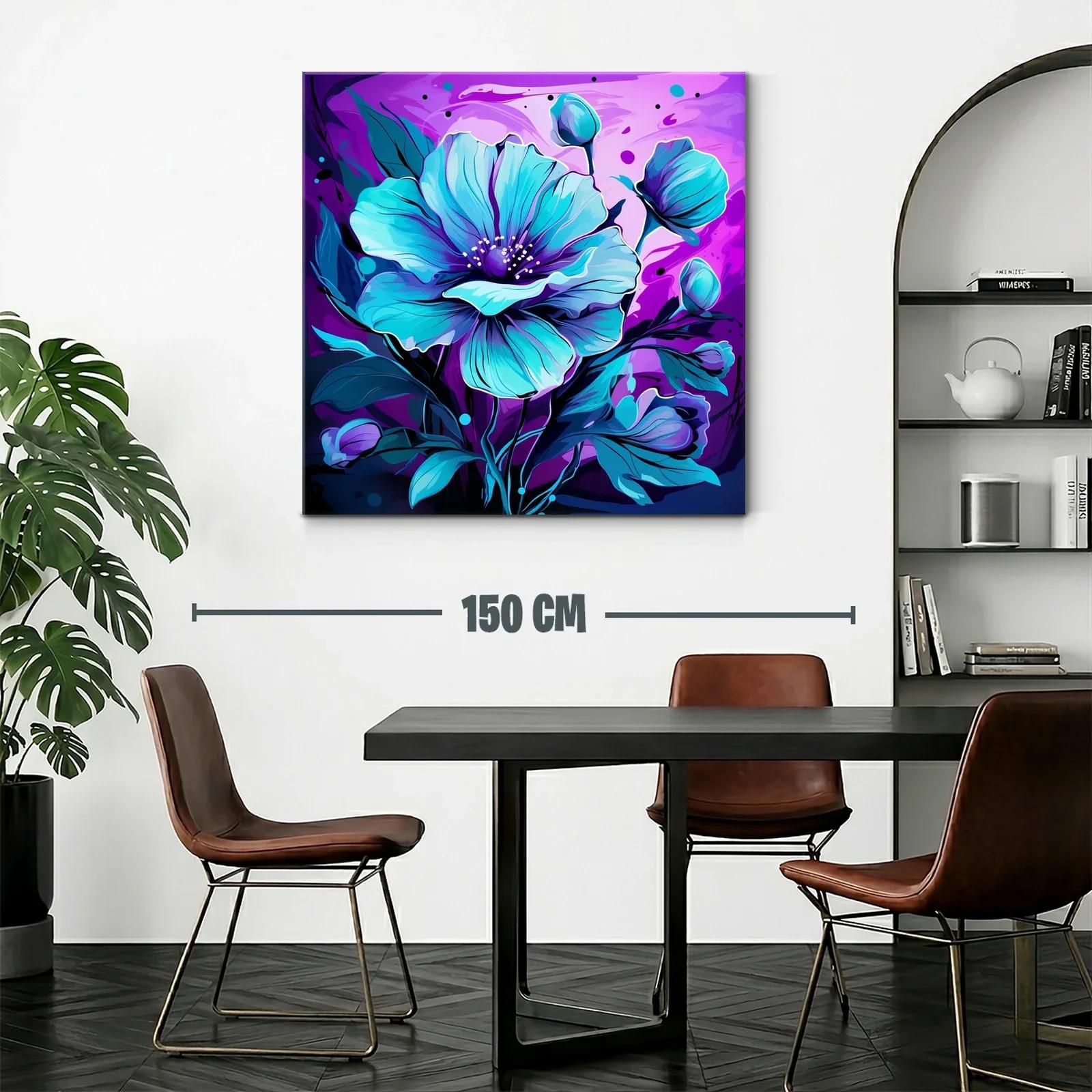 Flor azul vibrante con fondo púrpura intenso — miniatura 2