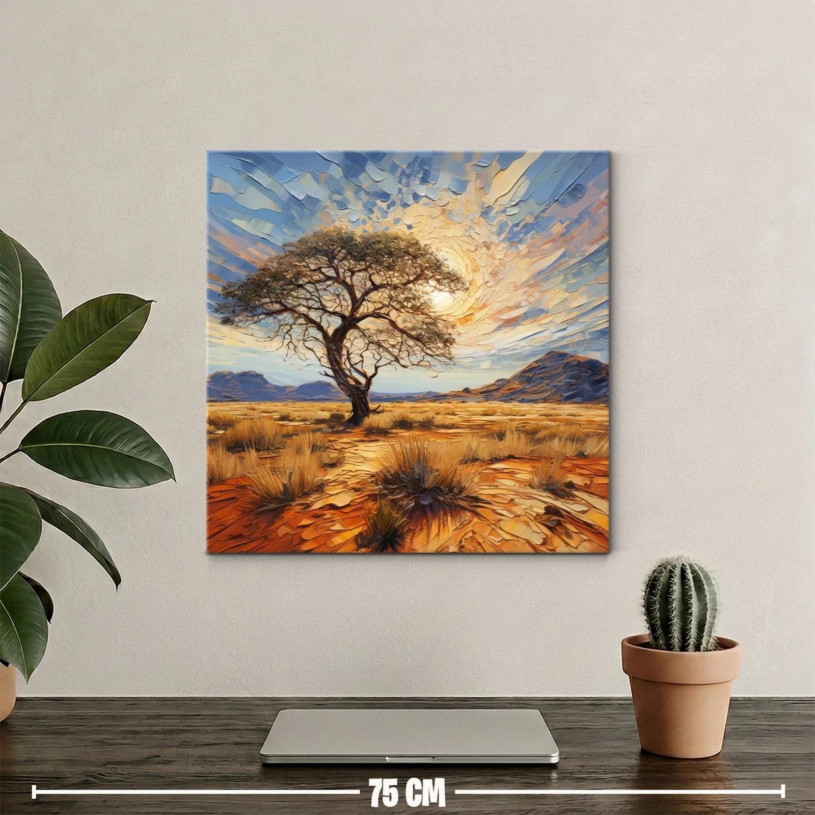 Serenidad del paisaje árido con un árbol solitario — miniatura 2