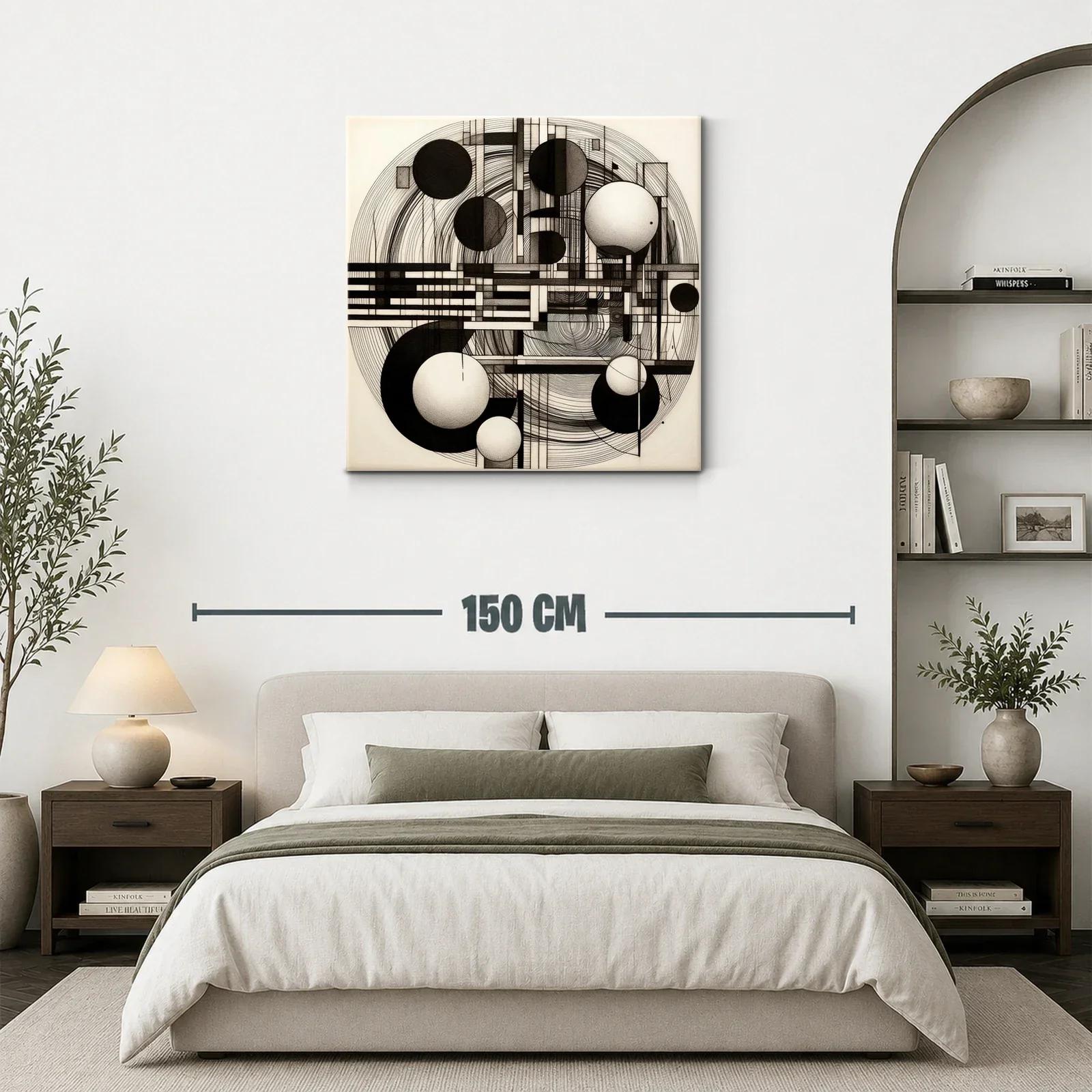 Composición geométrica en blanco y negro para espacios modernos — miniatura 3