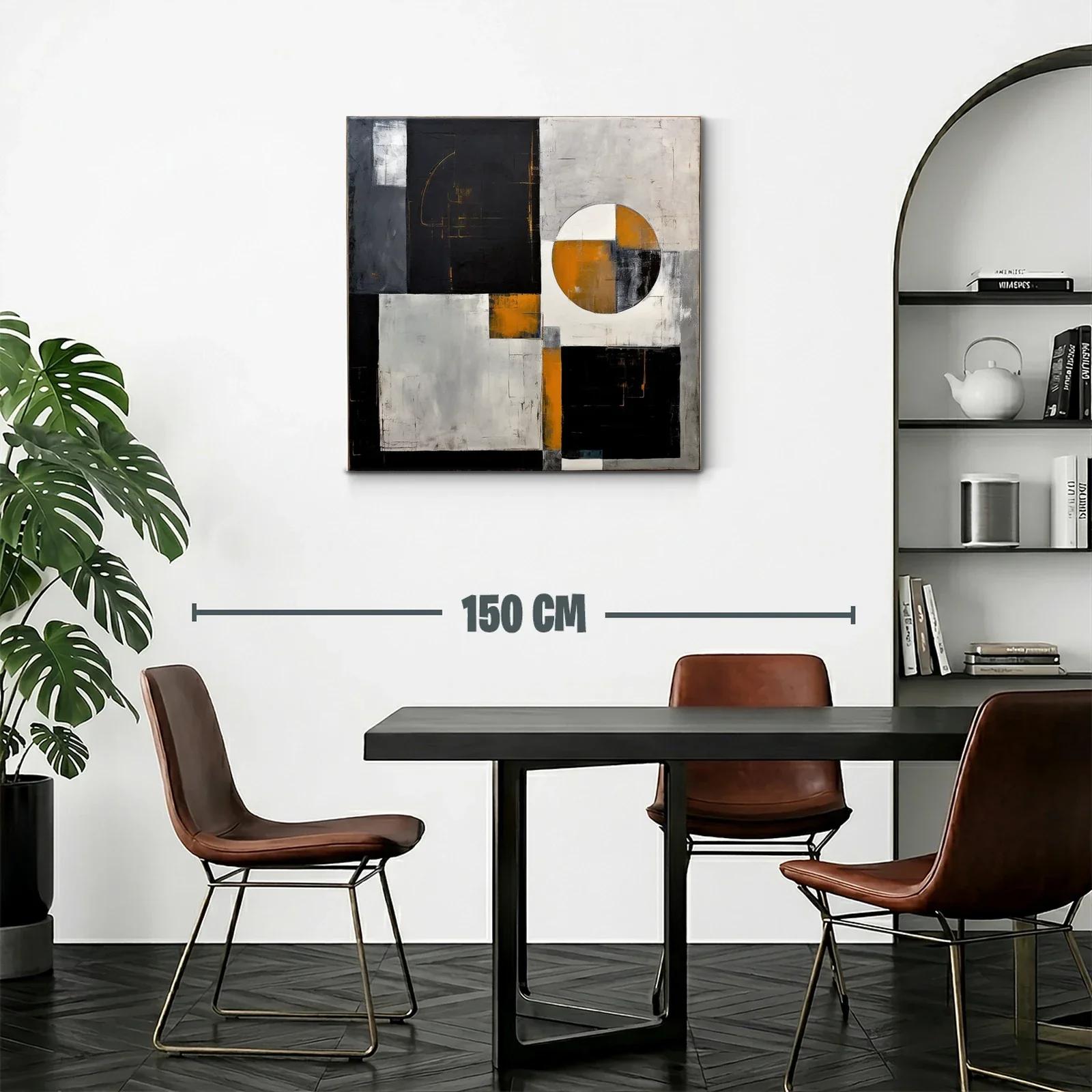 Composición geométrica con tonos negros y ocre — miniatura 2