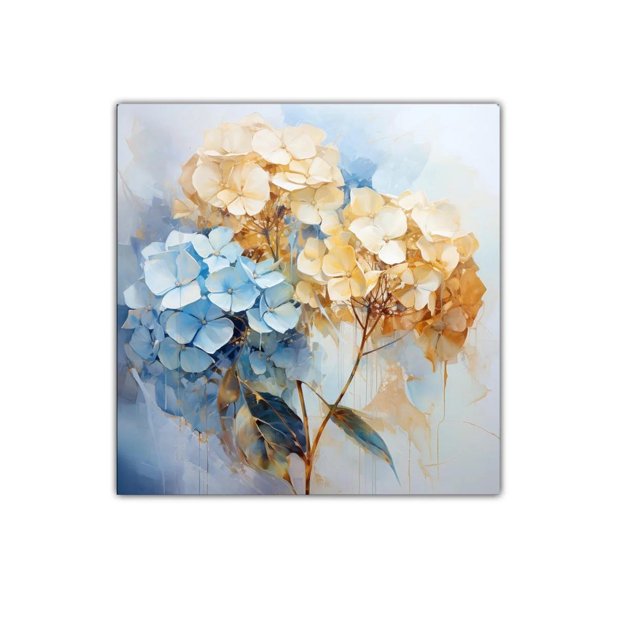 Ramo delicado de hortensias en tonos azules y beige — imagen principal