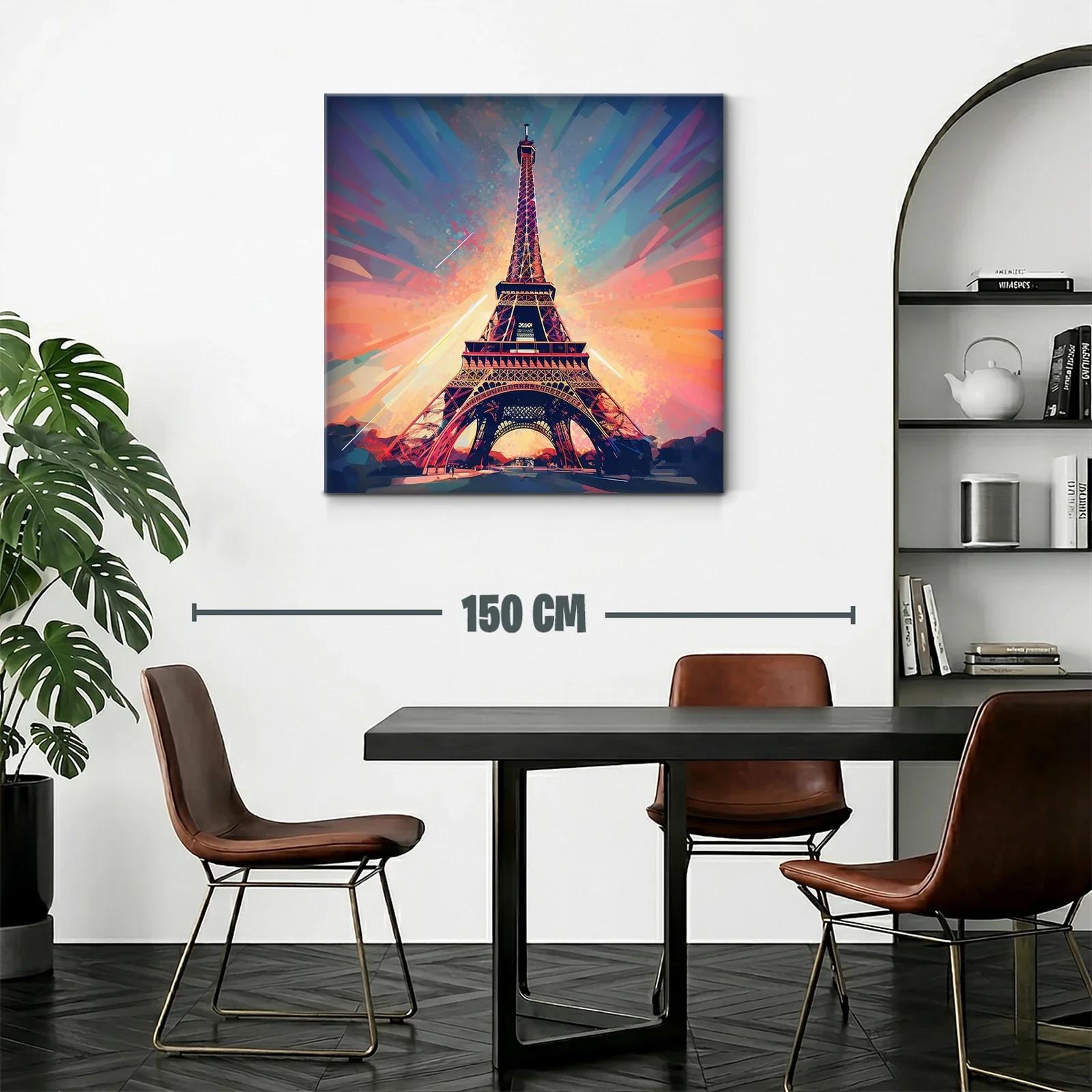 Cuadro Torre Eiffel con vibrantes tonos y luz cálida — miniatura 2