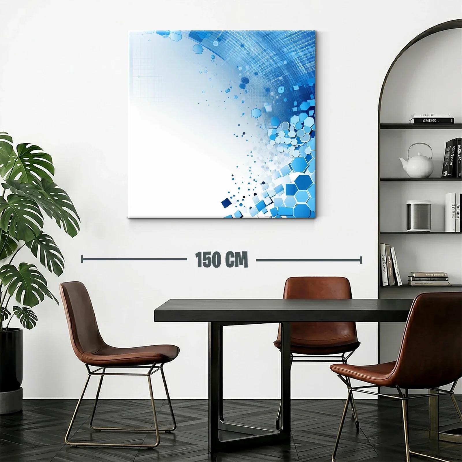 Composición dinámica de hexágonos azules en fondo blanco — miniatura 2