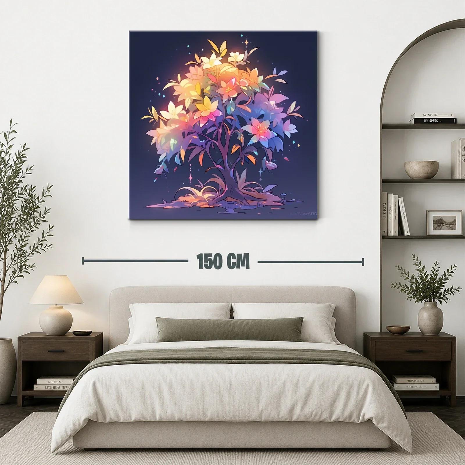 Árbol mágico con flores luminosas y tonos pastel brillantes — miniatura 3