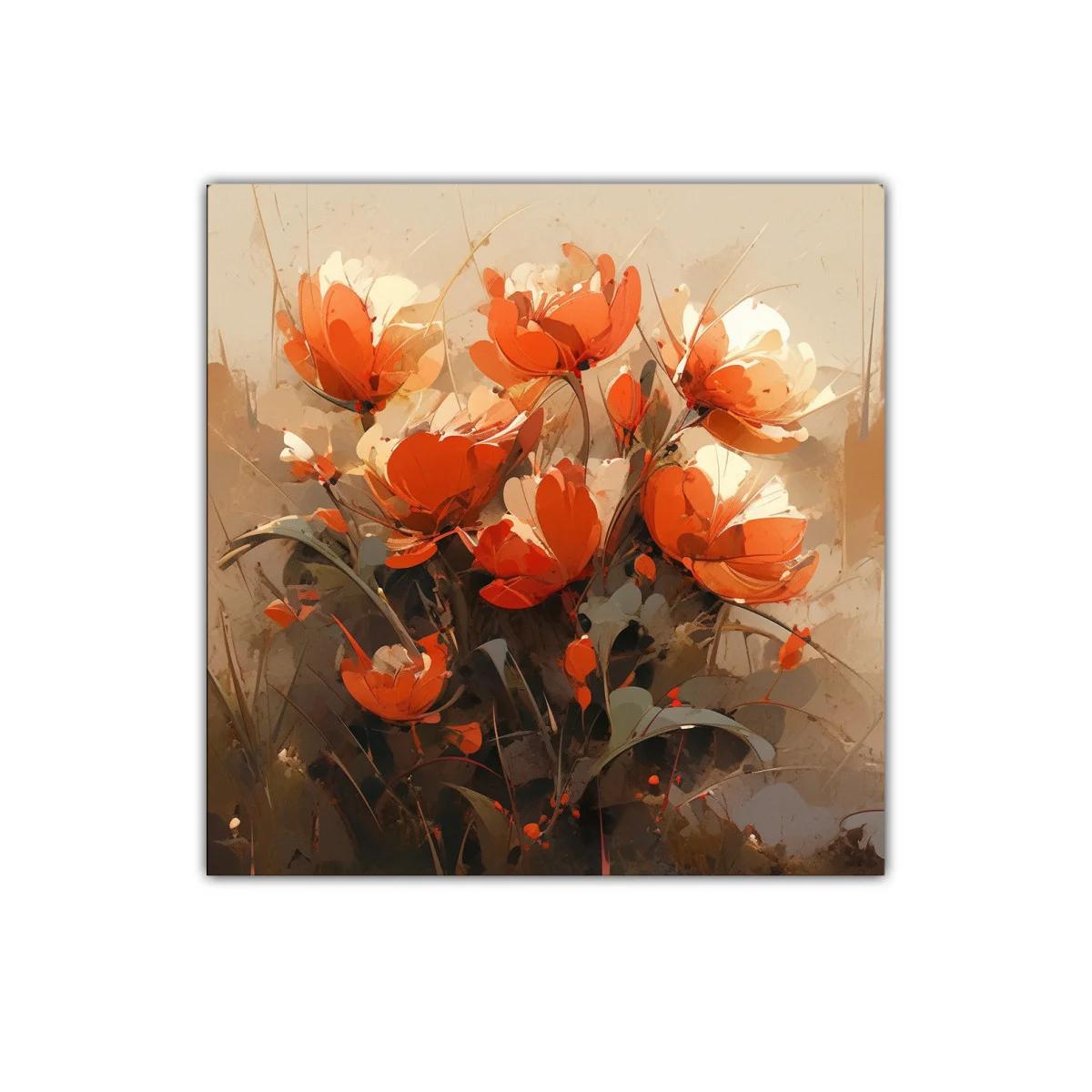 Bouquet de flores vibrantes en tonos cálidos y tierra — imagen principal