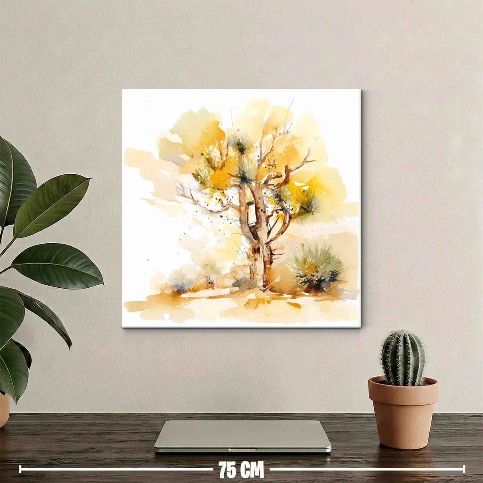 Árbol dorado en paisaje abstracto vibrante y natural — miniatura 2