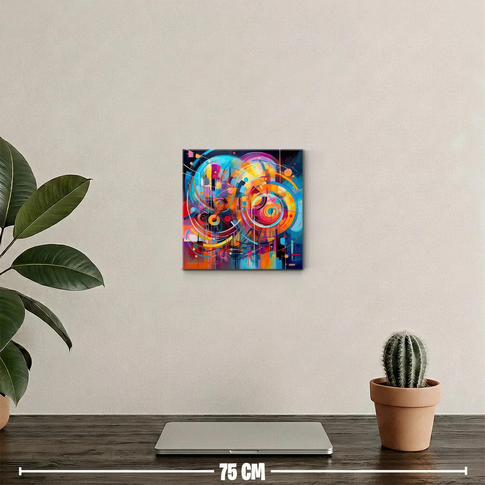 Composición vibrante con círculos y líneas dinámicas en colores vivos — miniatura 2