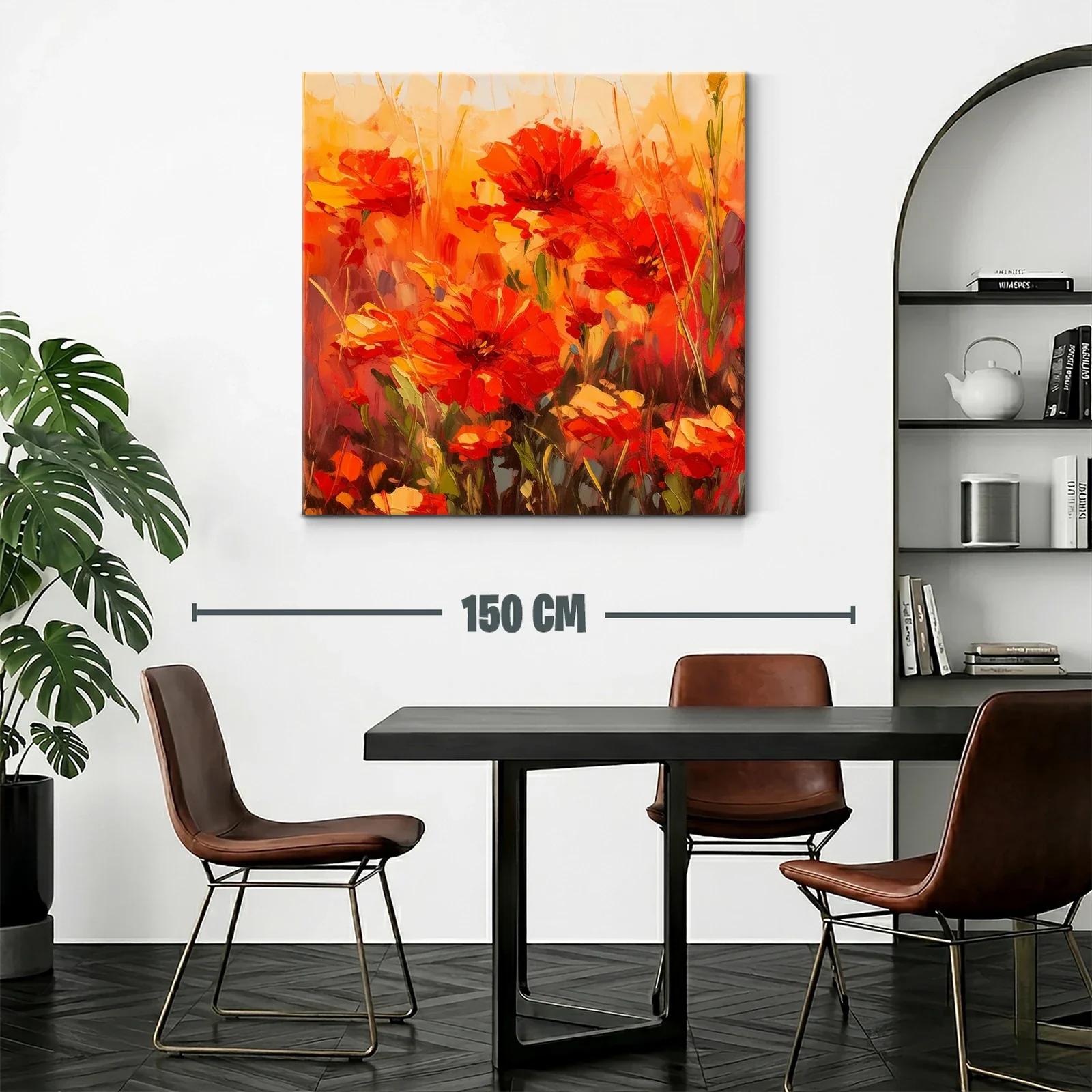 Explosión de amapolas rojas en atmósfera cálida — miniatura 2