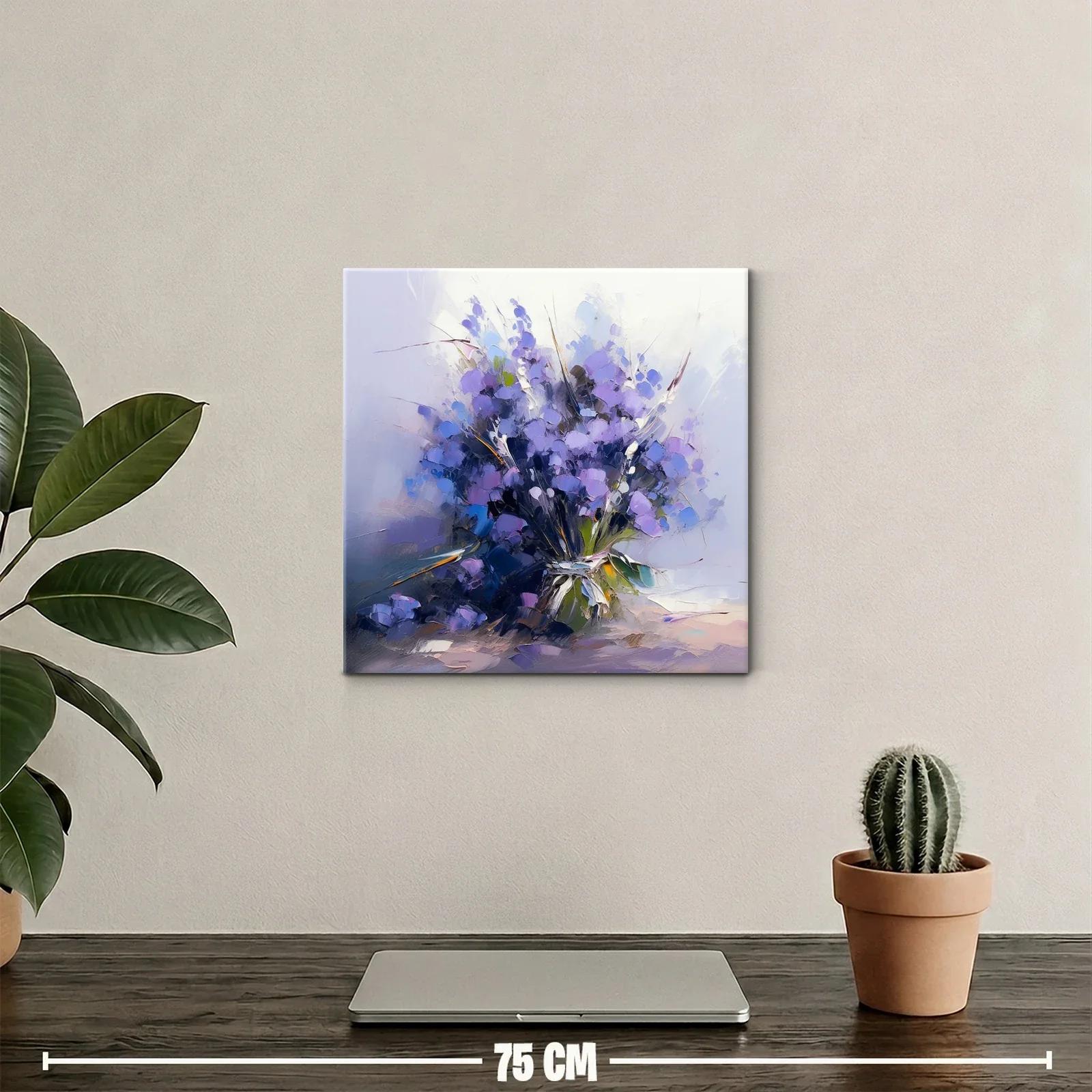 Ramito de flores en tonos lilas y azules vibrantes — miniatura 2