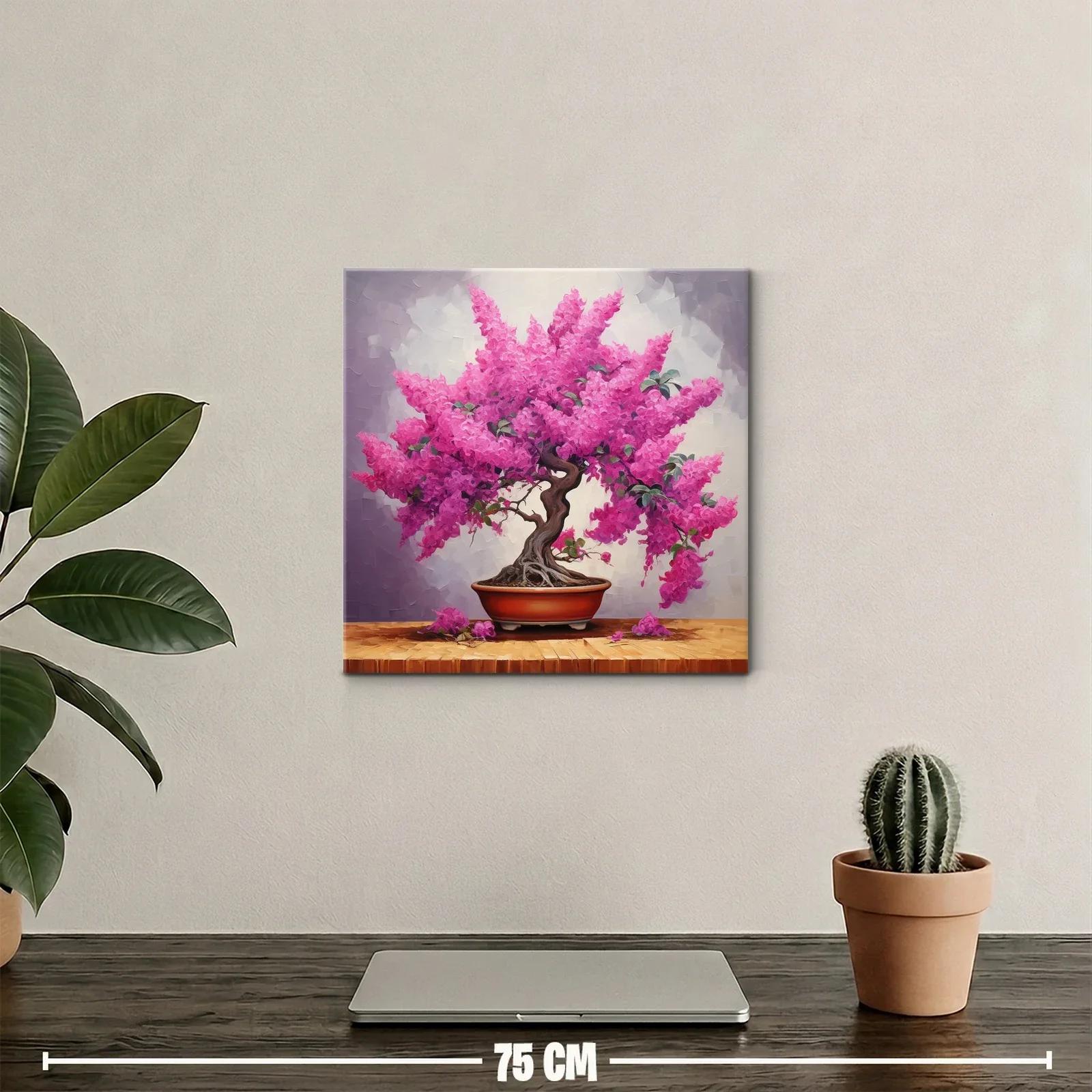 Bonsái con flores vibrantes en tonos fucsia y rosa — miniatura 2
