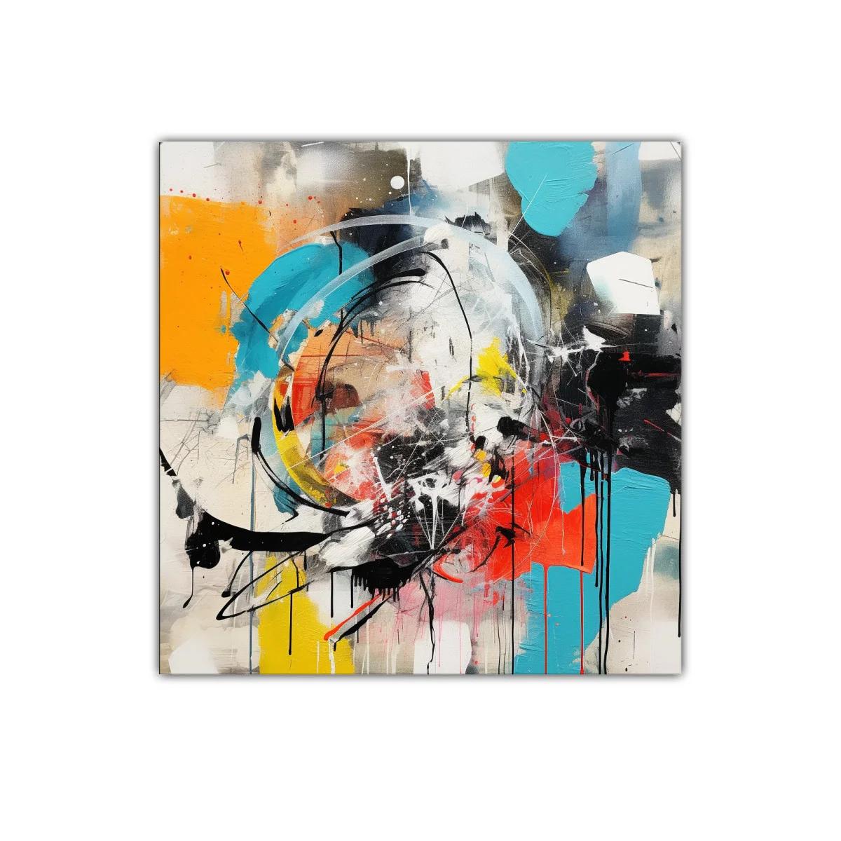Cuadro abstracto con vibrantes formas y colores intensos — imagen principal
