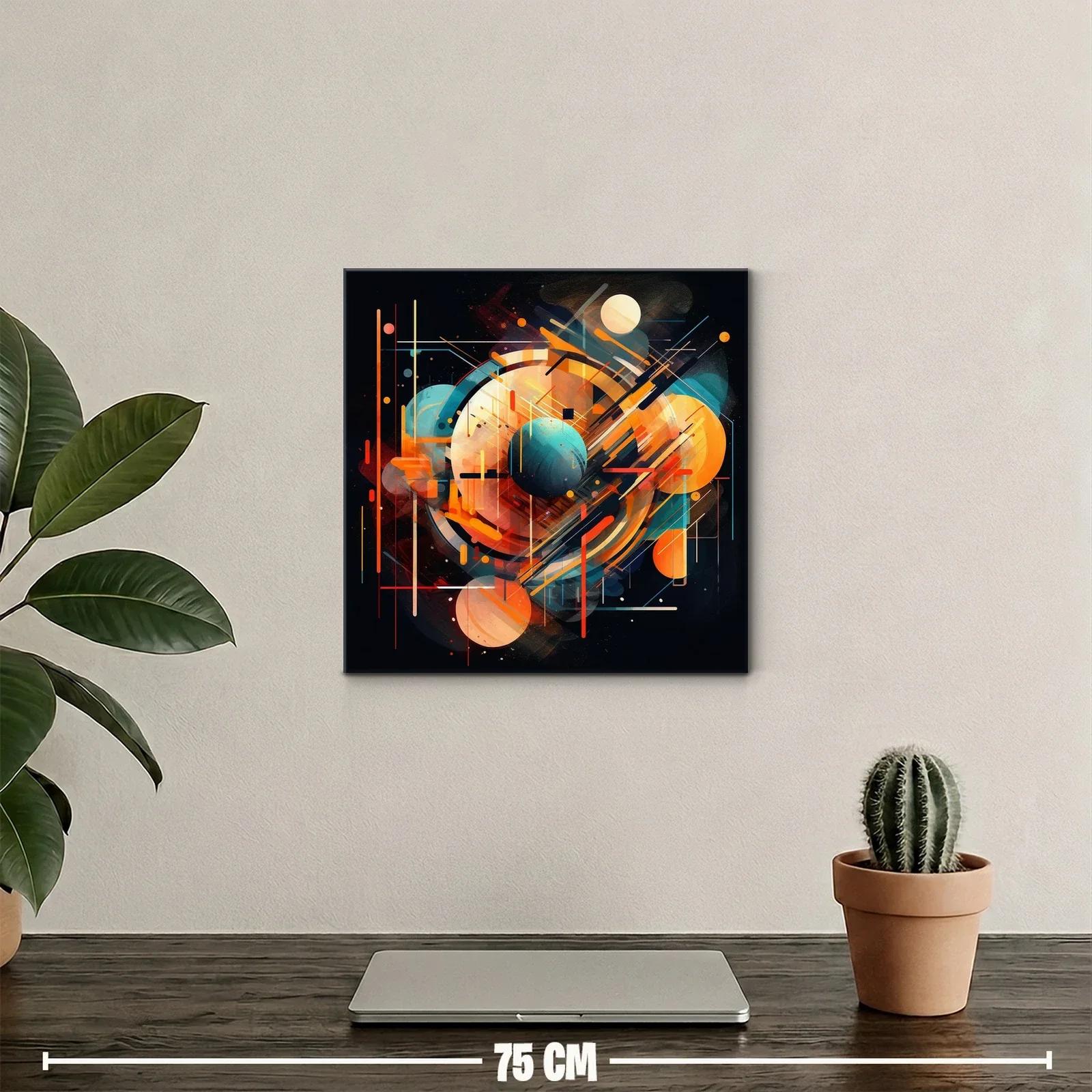 Composición abstracta geométrica con esferas y líneas dinámicas — miniatura 2