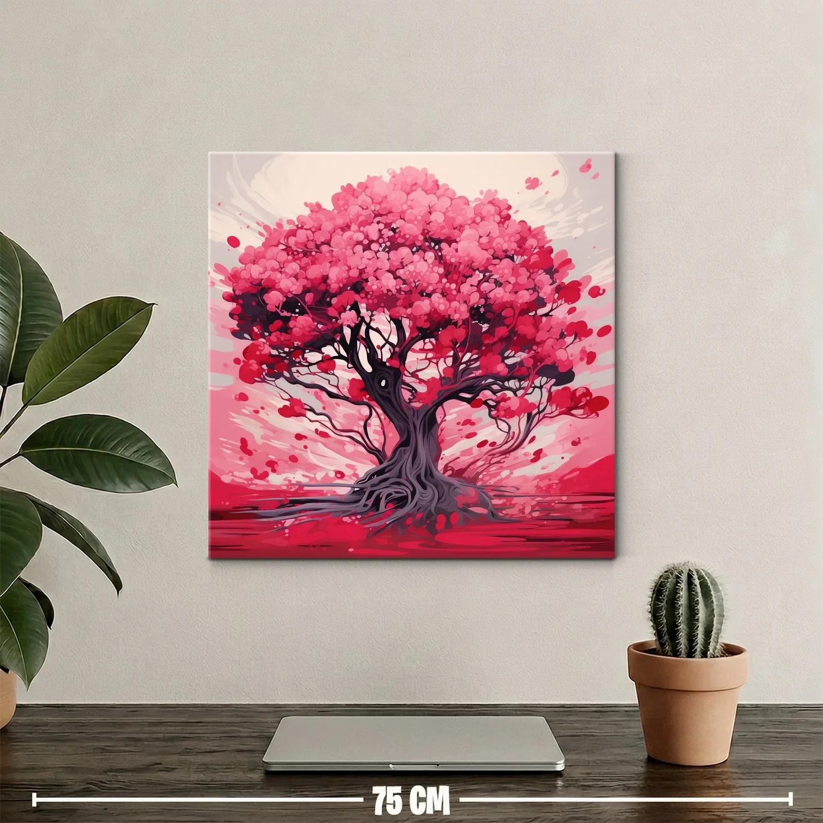 Árbol vibrante con tonos rosas y rojos intensos — miniatura 2